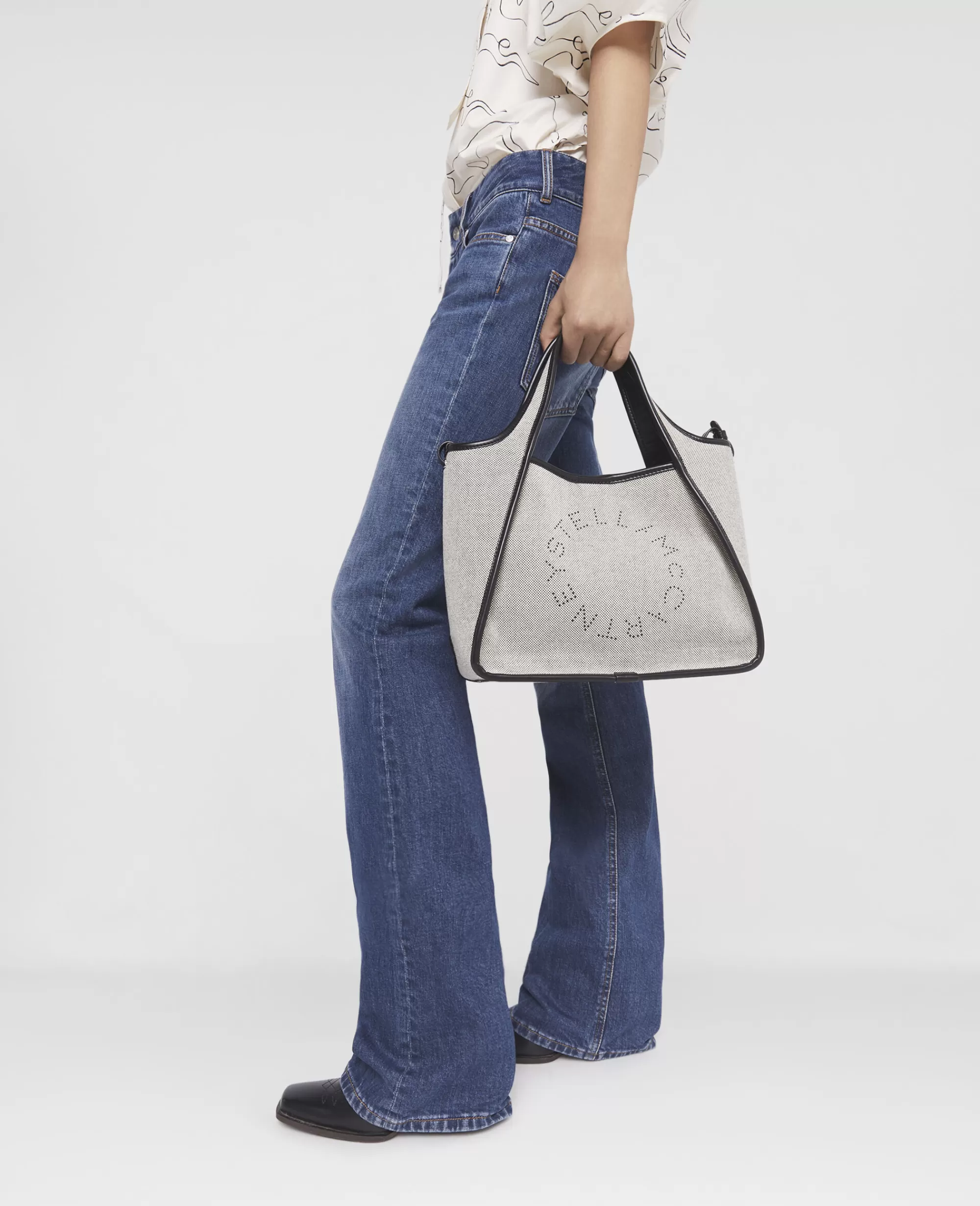 Donna Stella McCartney Stella Logo>Borsa A Tracolla In Tela Di Cotone Stella Logo