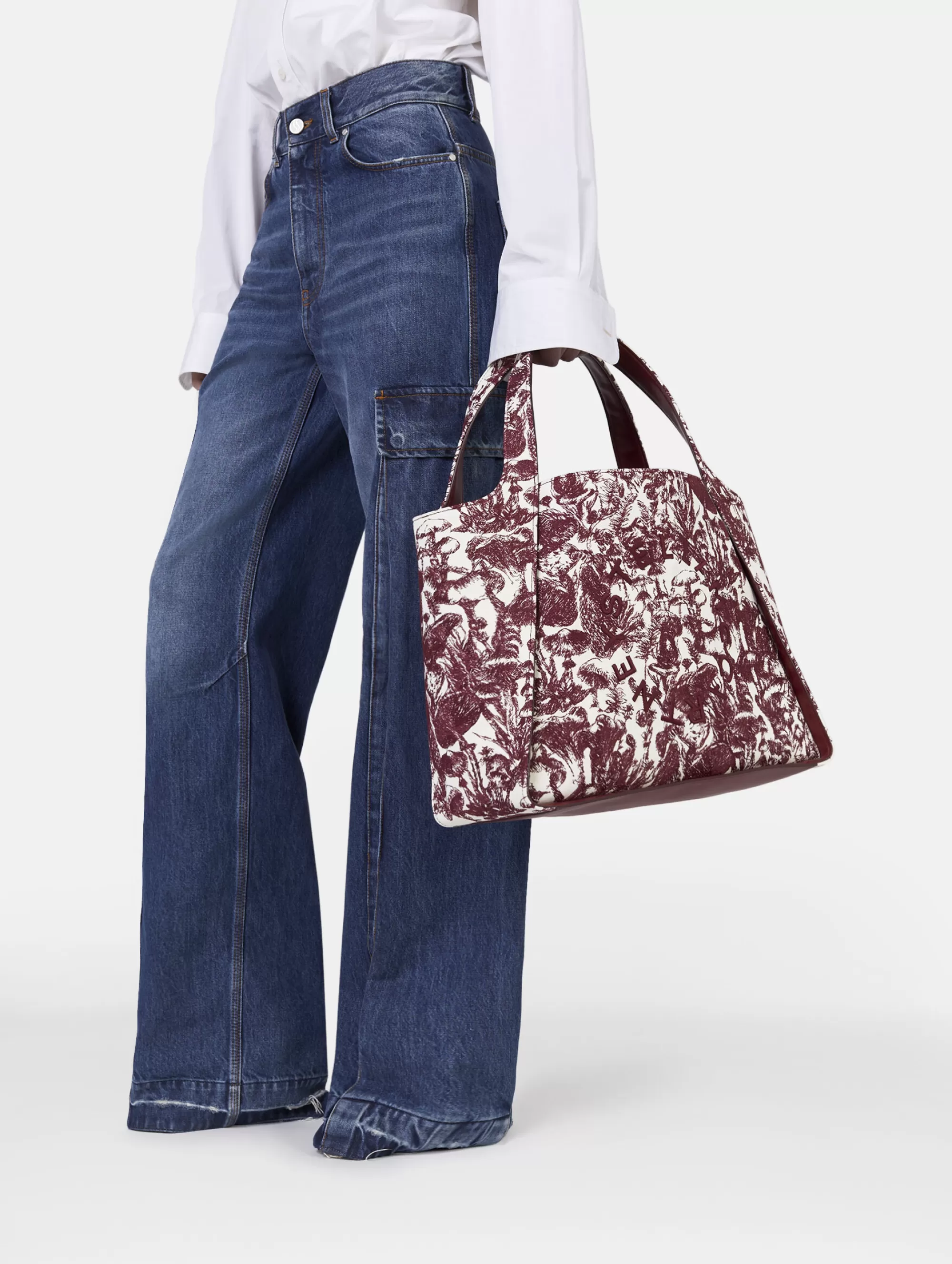 Donna Stella McCartney Stella Logo>Borsa Tote In Tela Di Jouy Fungi Forest Stella Logo