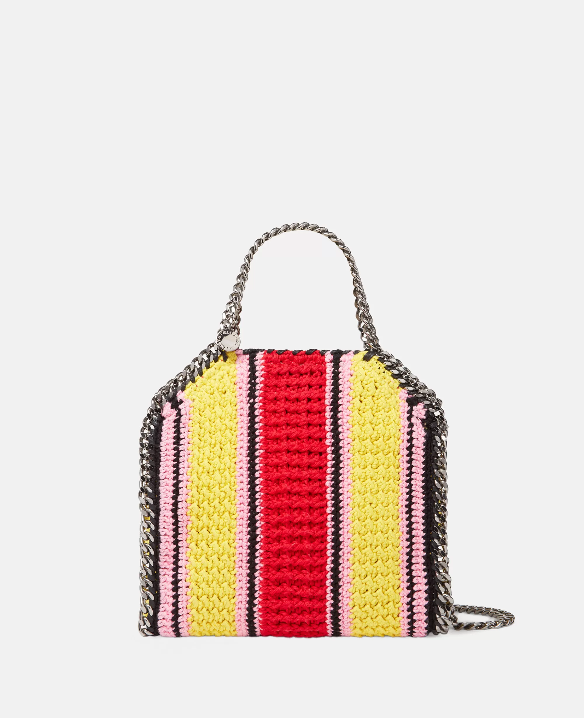 Donna Stella McCartney L'Iconica Falabella>Borsa Tote Mini Falabella In Cotone A Righe All'Uncinetto