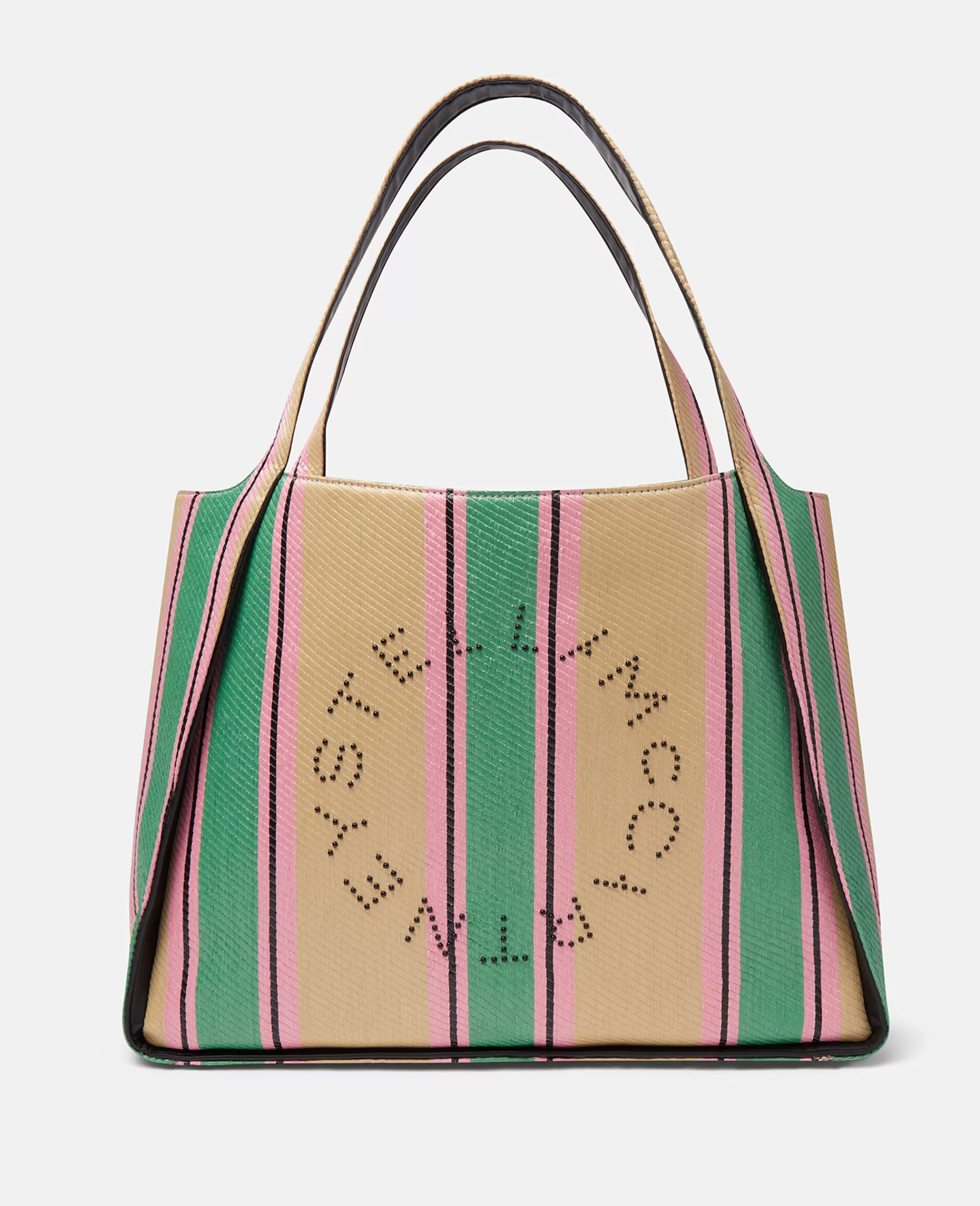 Donna Stella McCartney Stella Logo>Borsa Tote Stella Logo A Righe In Rafia