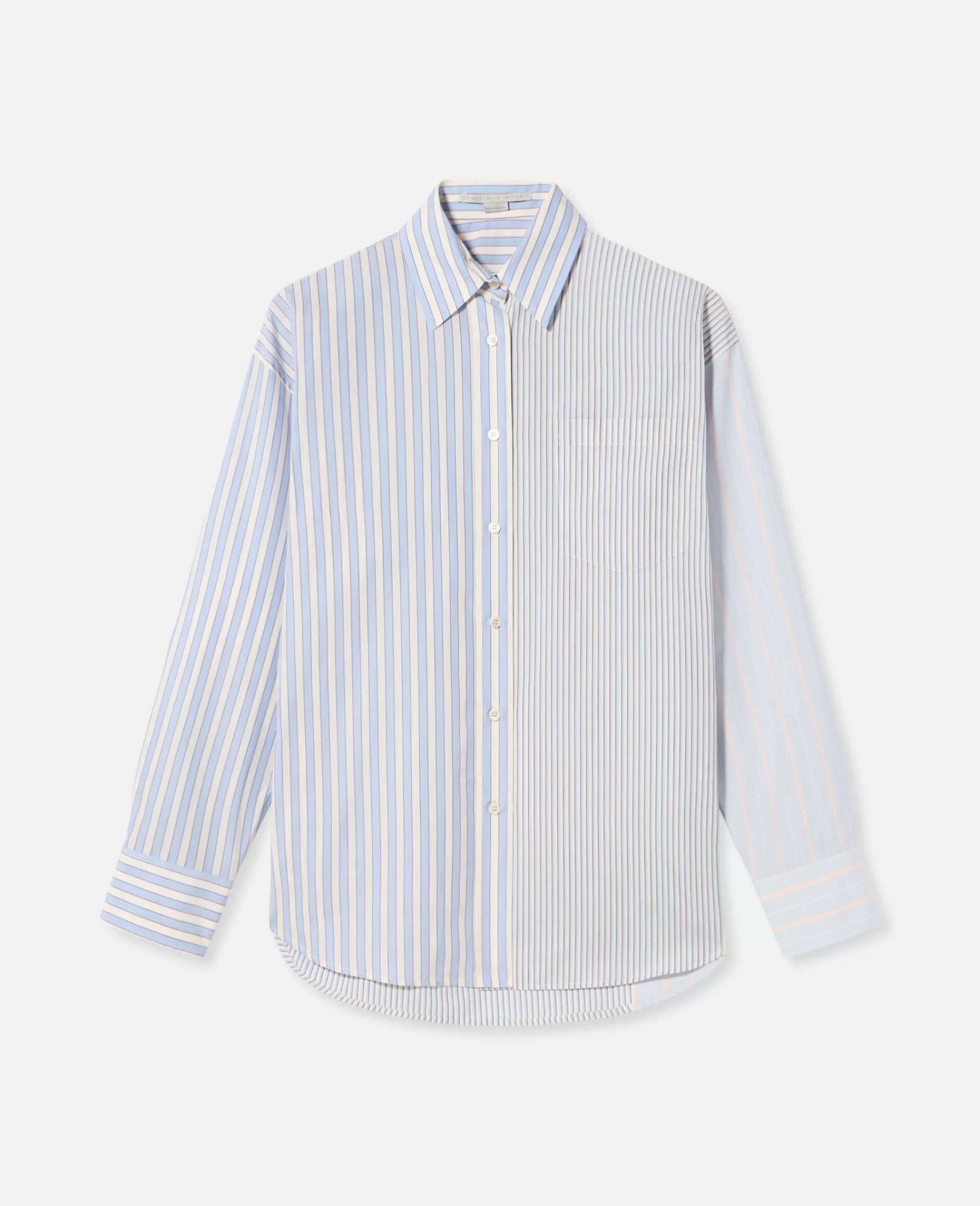 Donna Stella McCartney Camicie E Top>Camicia Boyfriend A Righe Su Sfondo Bianco