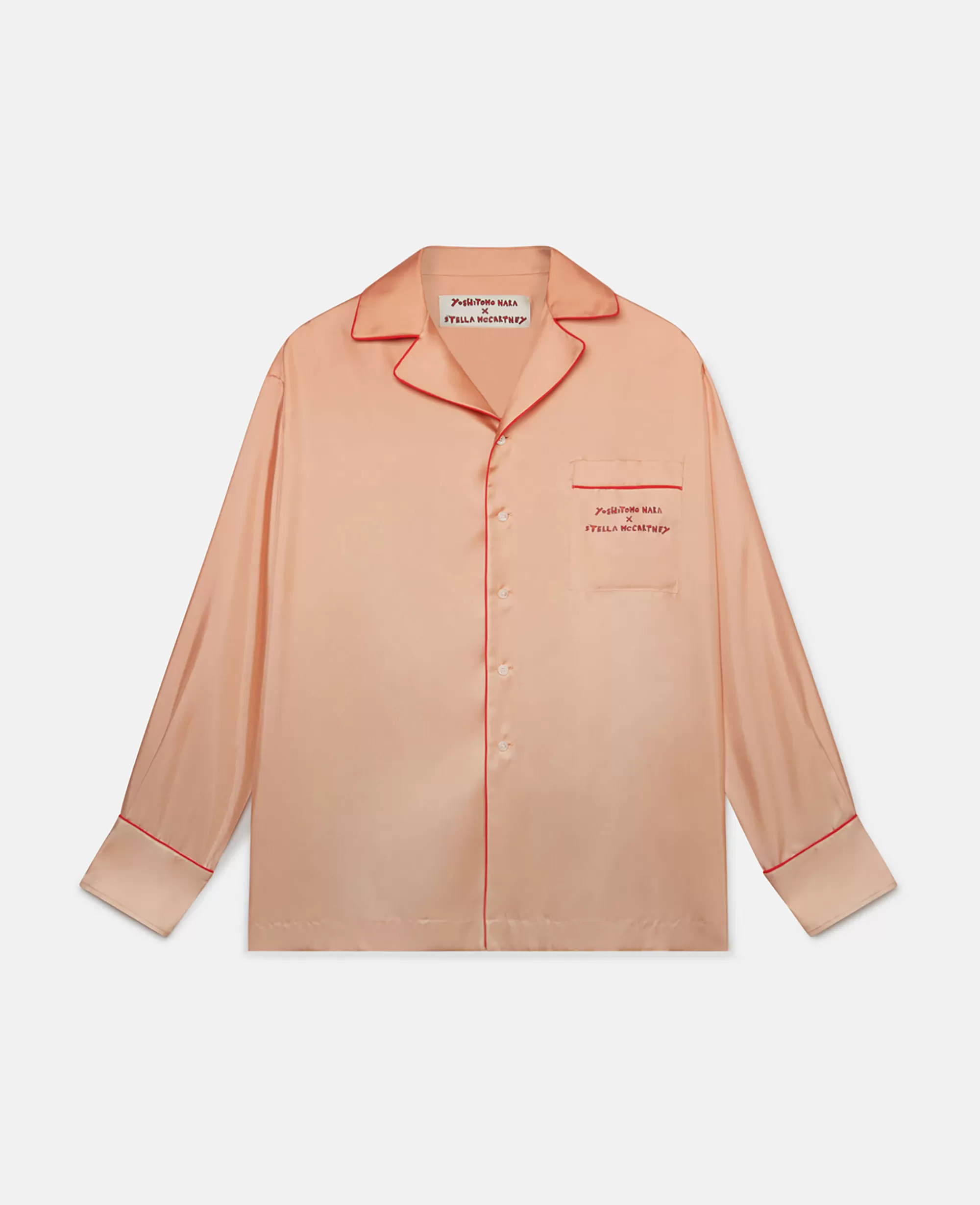 Unisex Stella McCartney Camicie>Camicia In Twill Di Seta Con Stampa Twins I