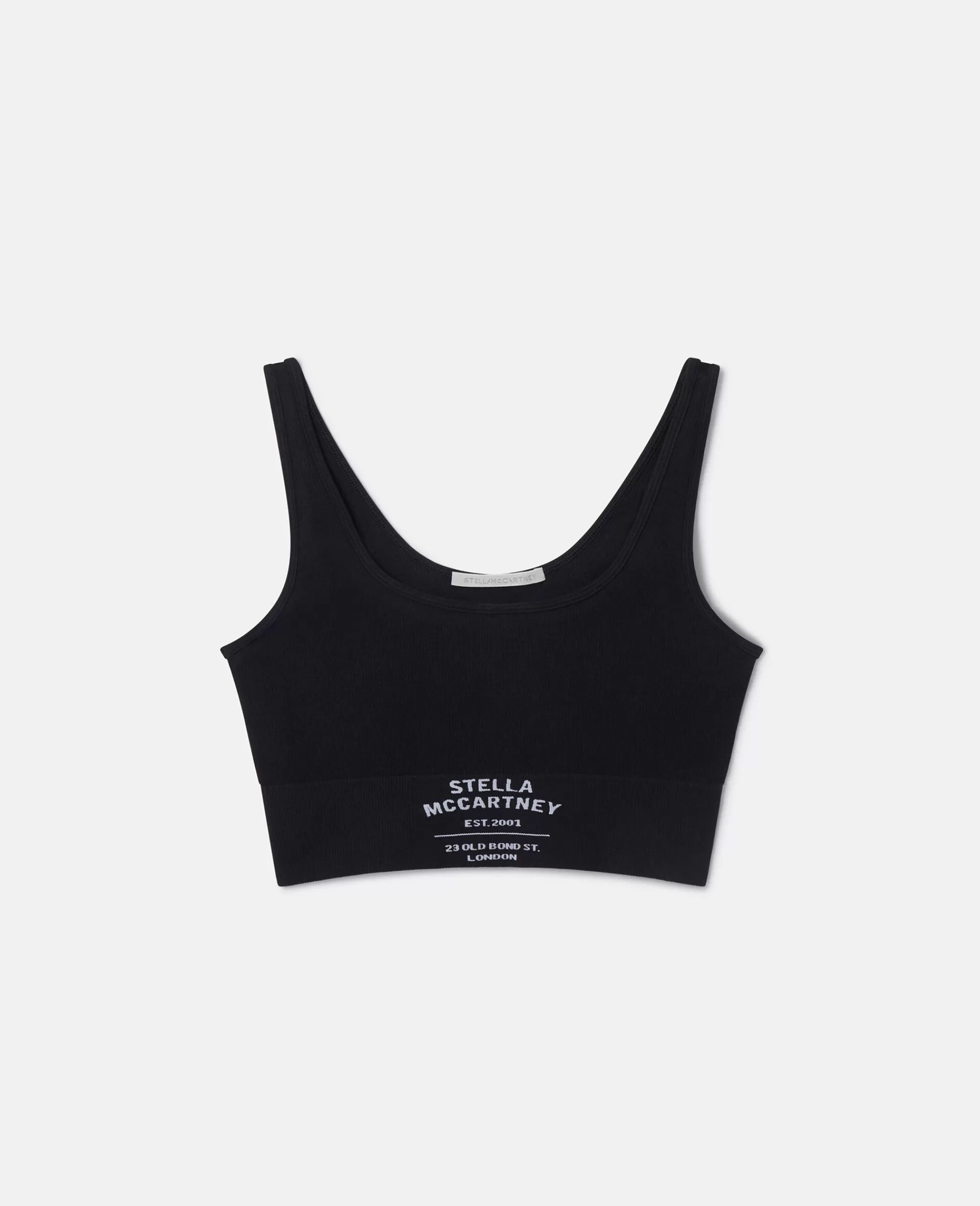 Donna Stella McCartney Lingerie E Sleepwear>Canotta Corta Con Logo In Maglia A Coste