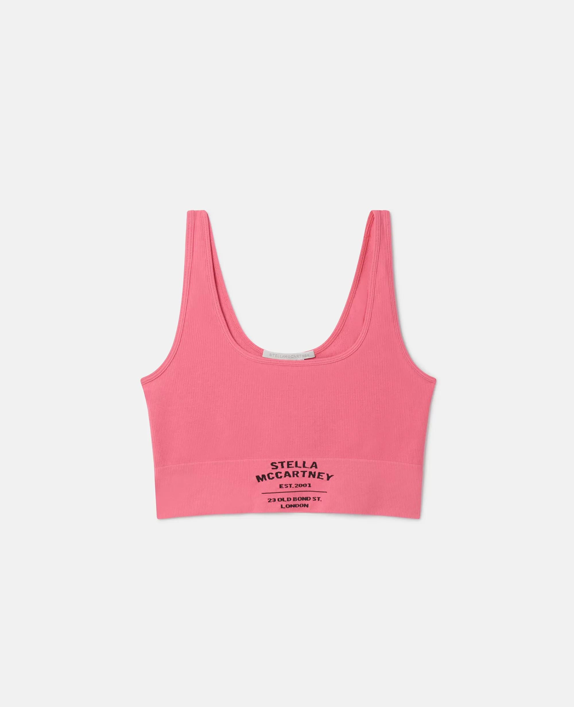 Donna Stella McCartney Lingerie E Sleepwear>Canotta Corta Con Logo In Maglia A Coste