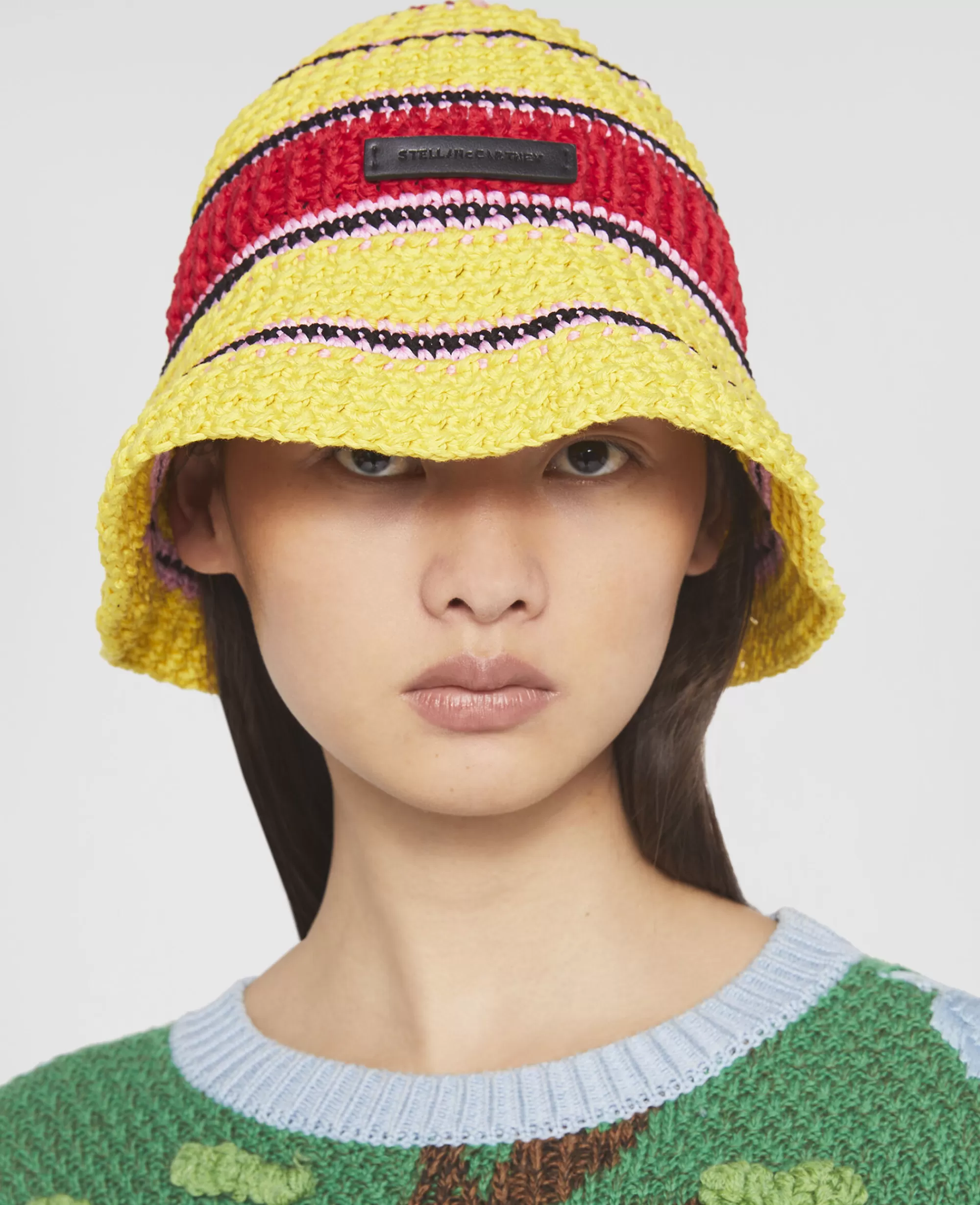 Donna Stella McCartney Cappelli E Sciarpe>Cappello A Secchiello In Cotone Crochet Logo