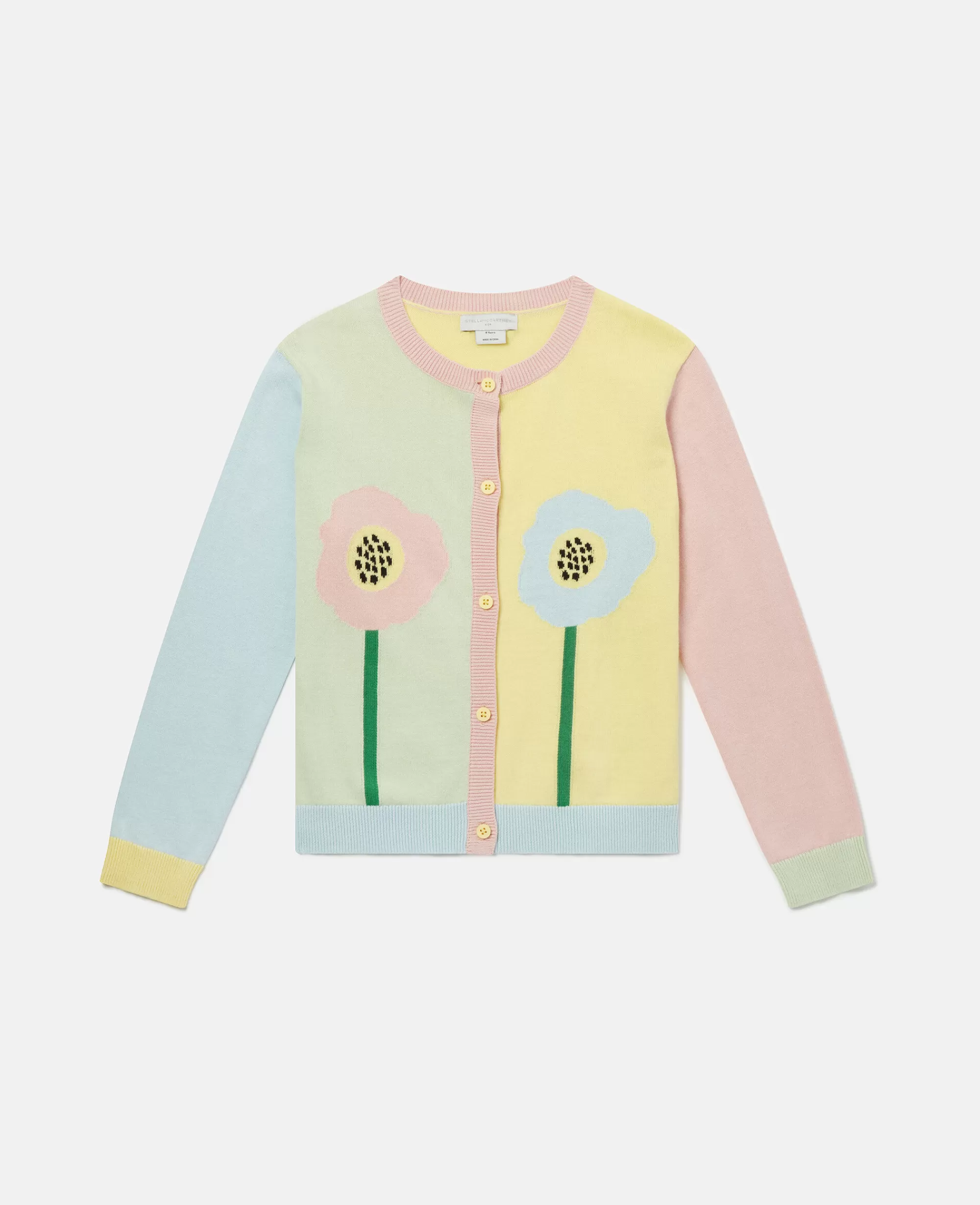 Bambini Stella McCartney Pullover E Cardigan>Cardigan In Maglia Con Intarsio Fiore Grafico