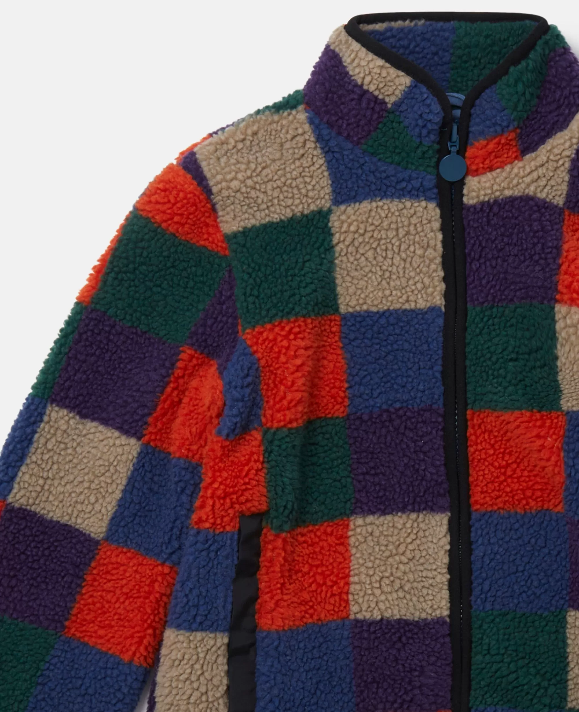 Bambini Stella McCartney Capispalla>Checkerboard Fleece Zip Jacket