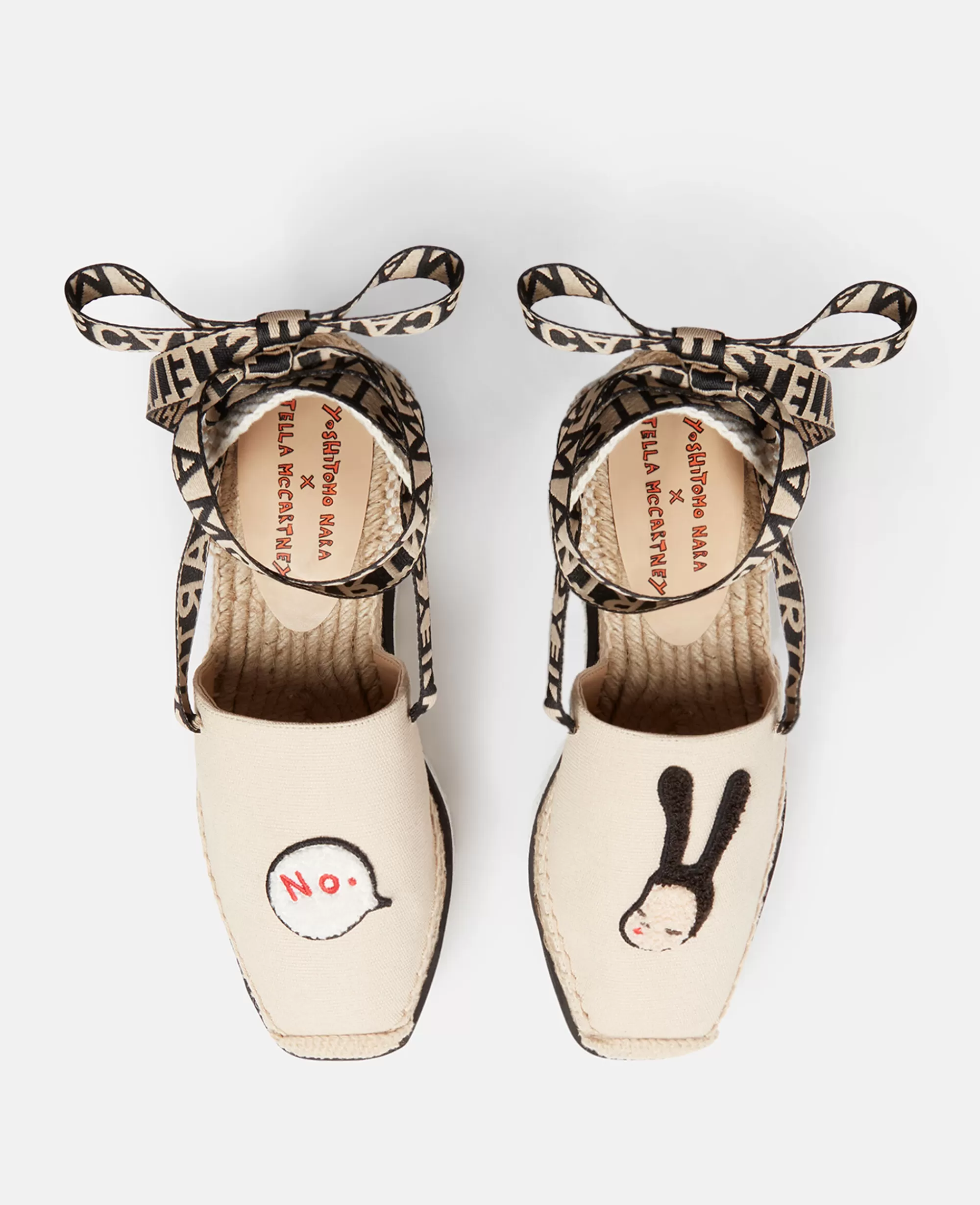 Unisex Stella McCartney Scarpe>Espadrillas Gaia In Tela Con Ricamo Little Black Bunny