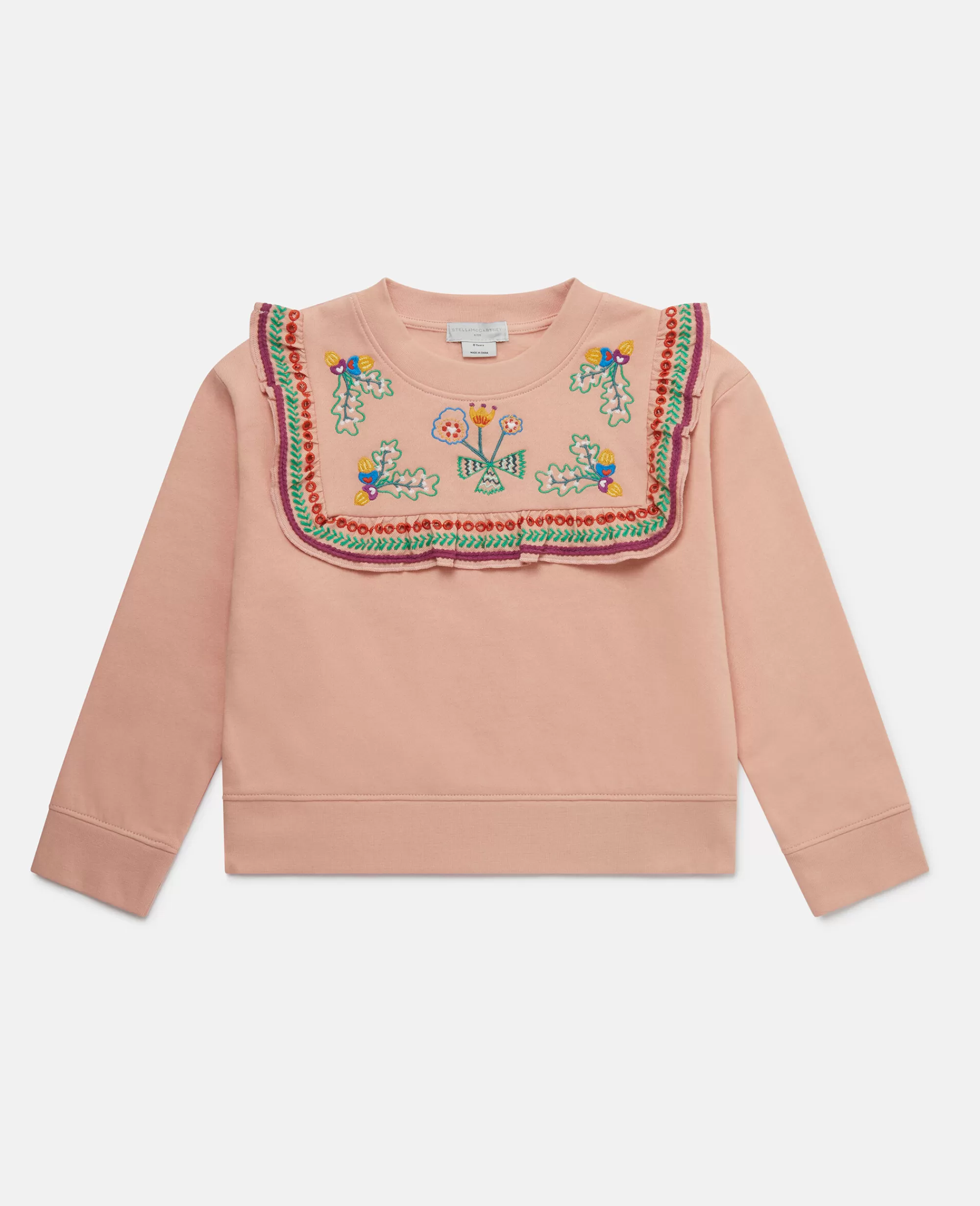 Bambini Stella McCartney T-Shirt>Felpa Accollata Con Ricamo Ghianda