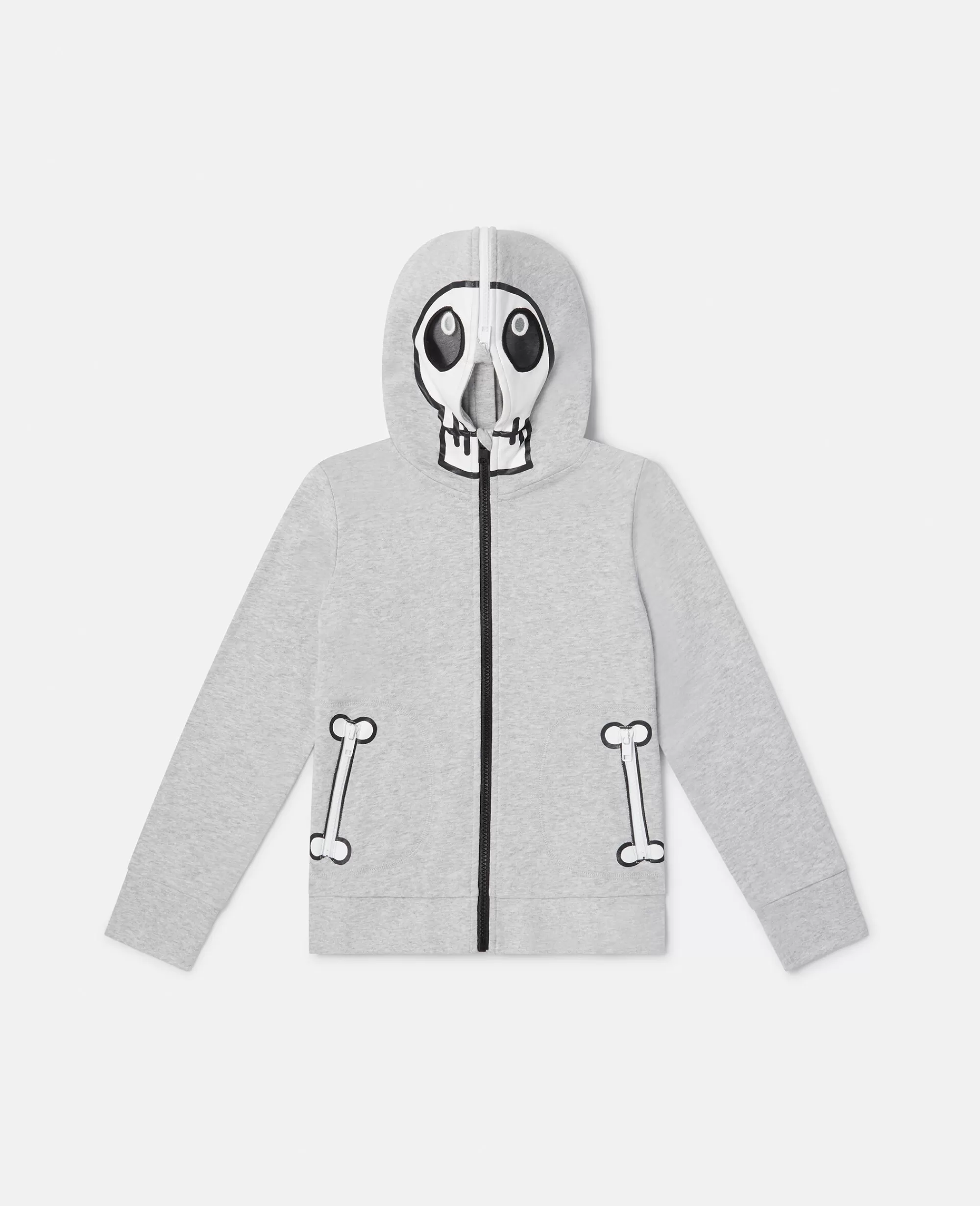 Bambini Stella McCartney Pullover E Cardigan>Felpa Con Cappuccio Con Zip Skull Bandit