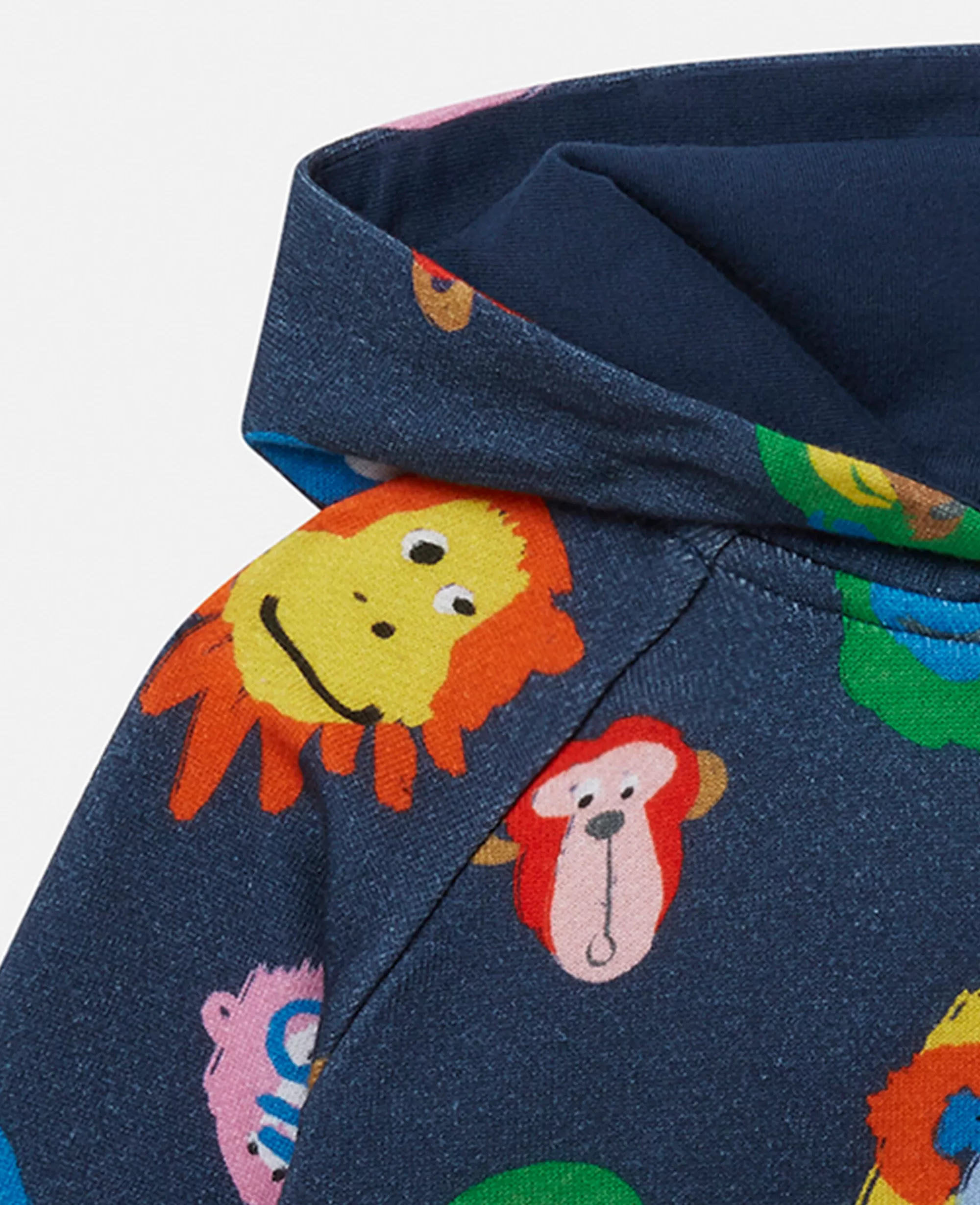 Bambini Stella McCartney T-Shirt>Felpa Con Cappuccio E Stampa Cucciolo Di Scimmia