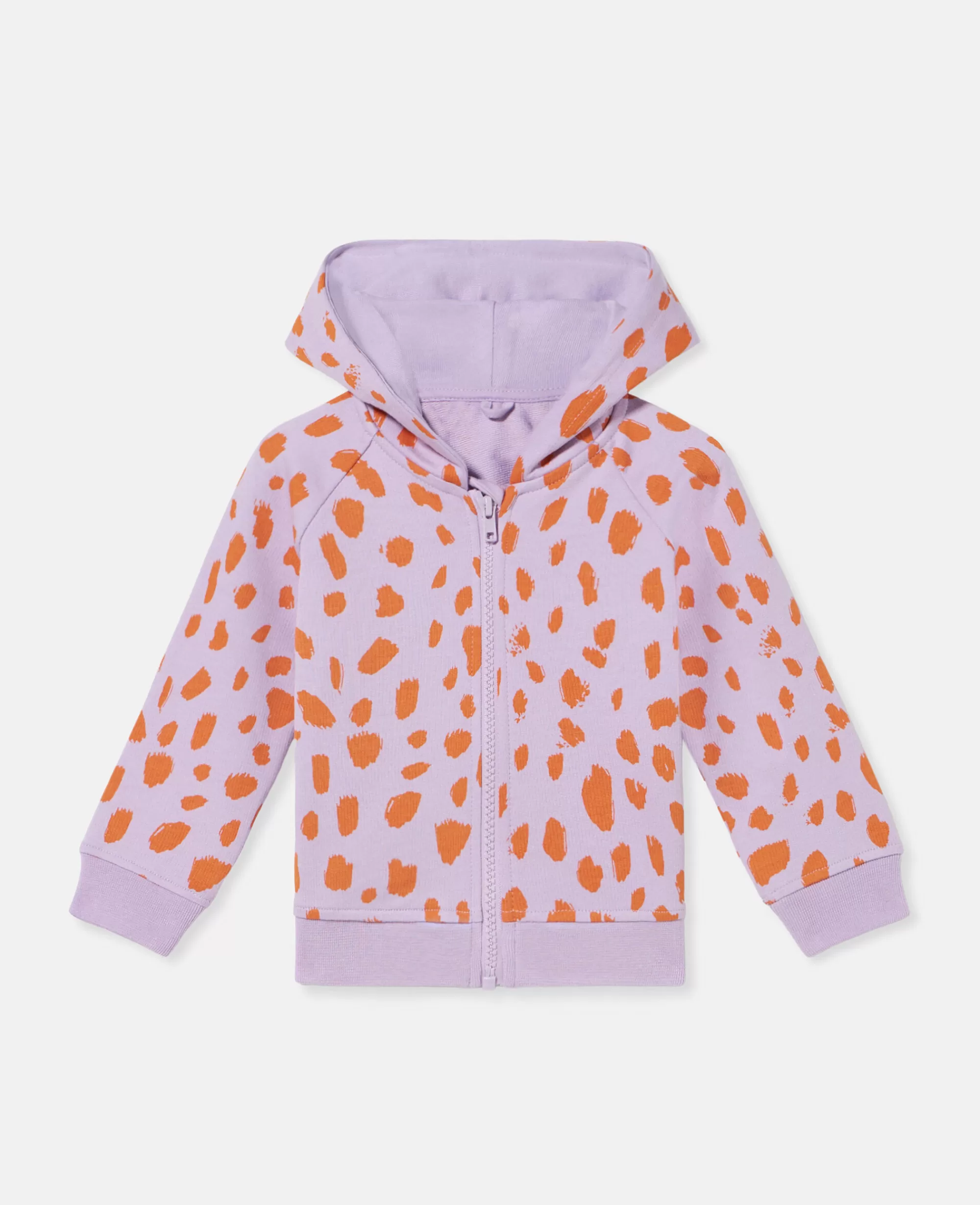 Bambini Stella McCartney T-Shirt>Felpa Con Cappuccio E Stampa Leopardo Fosforescente Con Orecchie 3D