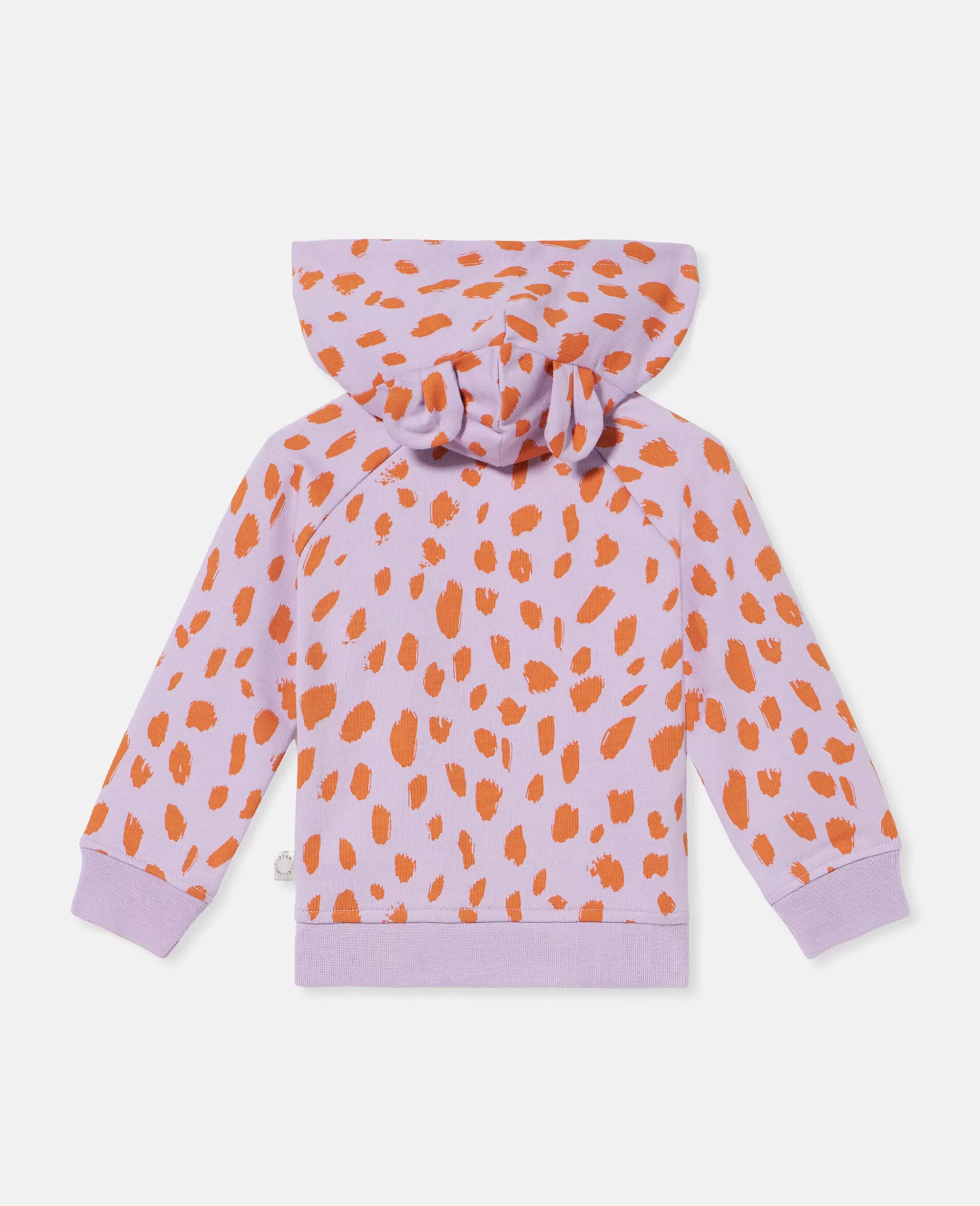 Bambini Stella McCartney T-Shirt>Felpa Con Cappuccio E Stampa Leopardo Fosforescente Con Orecchie 3D