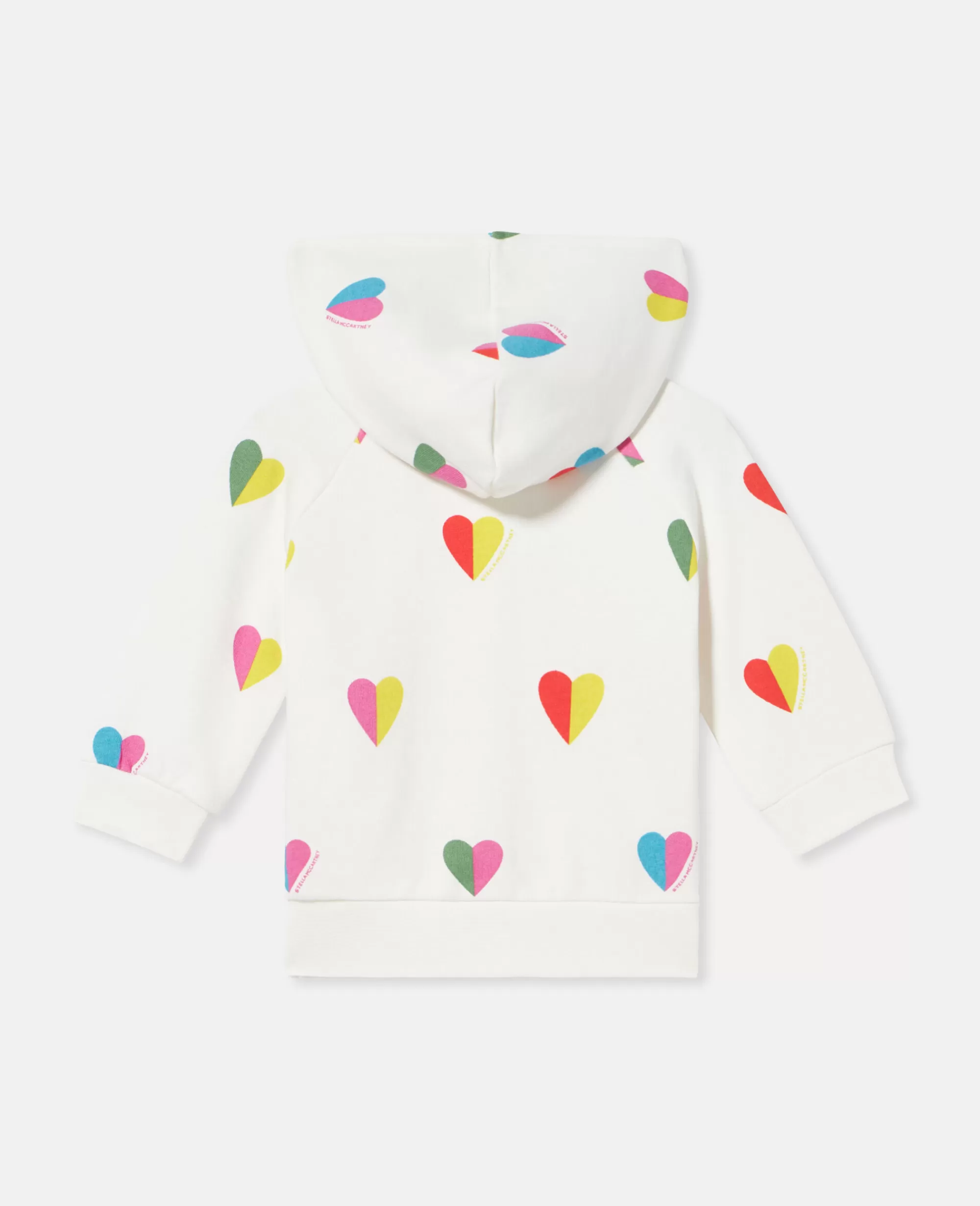 Bambini Stella McCartney Capispalla>Felpa Con Cappuccio E Zip Con Stampa Cuore