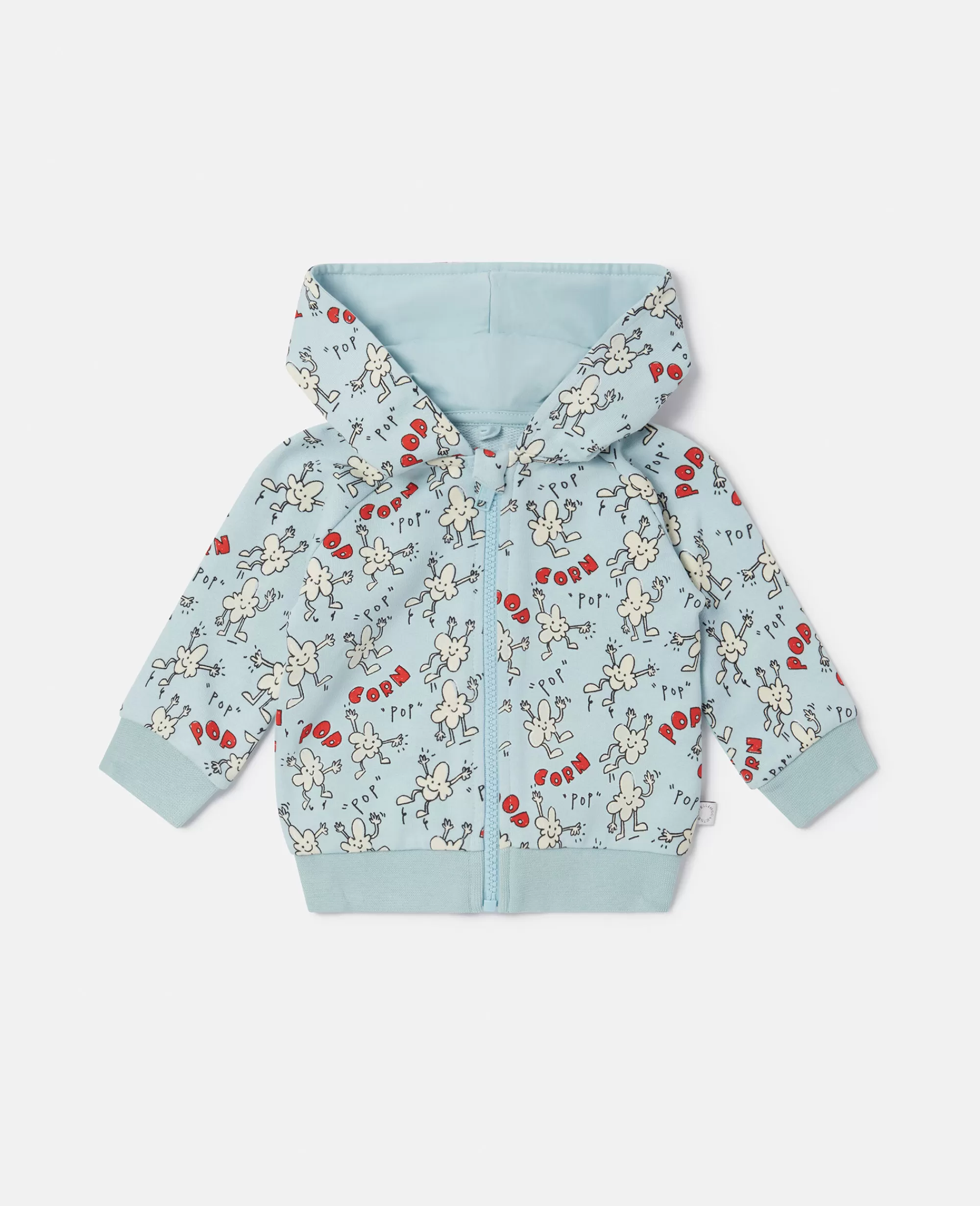 Bambini Stella McCartney T-Shirt>Felpa Con Cappuccio E Zip Con Stampa Popcorn