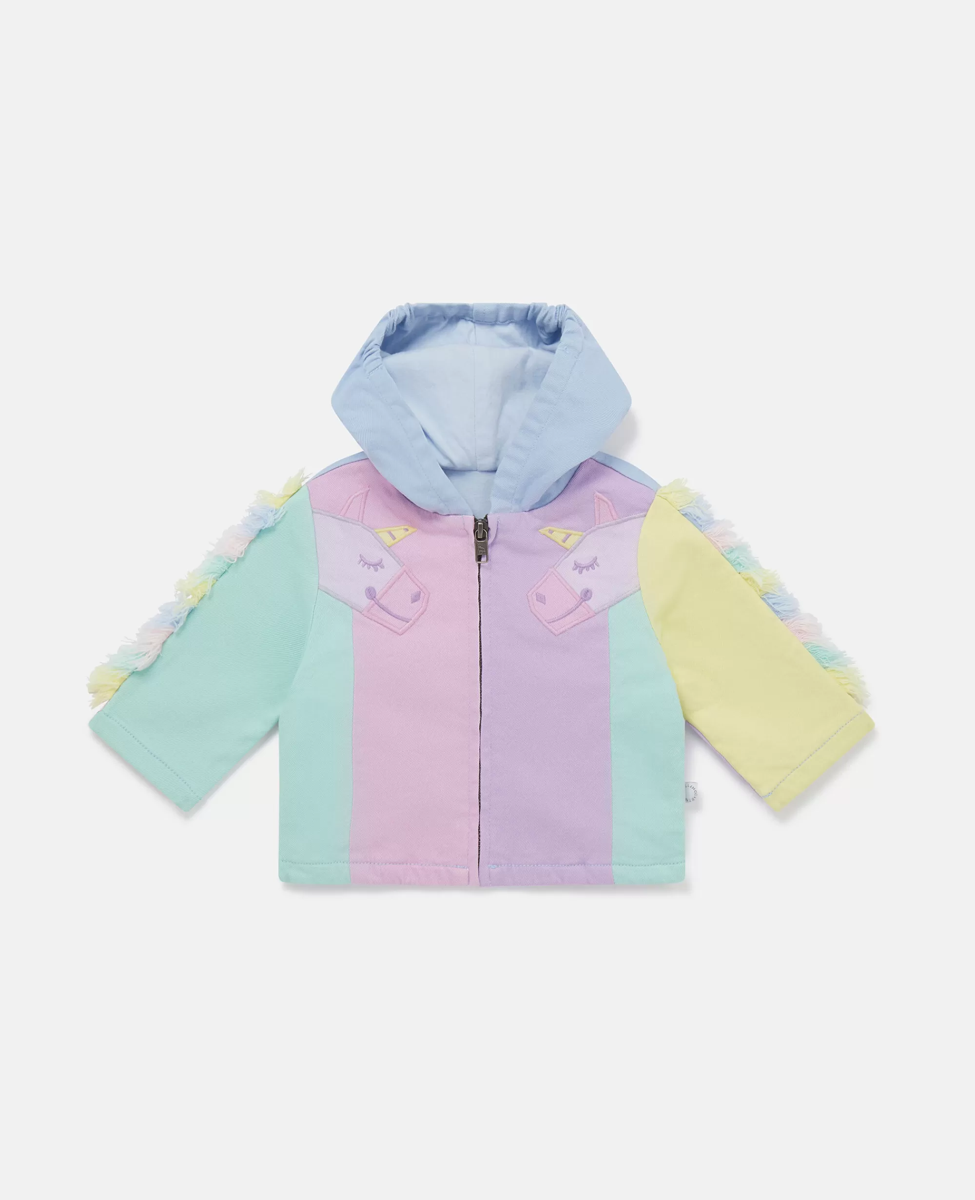 Bambini Stella McCartney Capispalla>Felpa Con Cappuccio E Zip Unicorno Arcobaleno