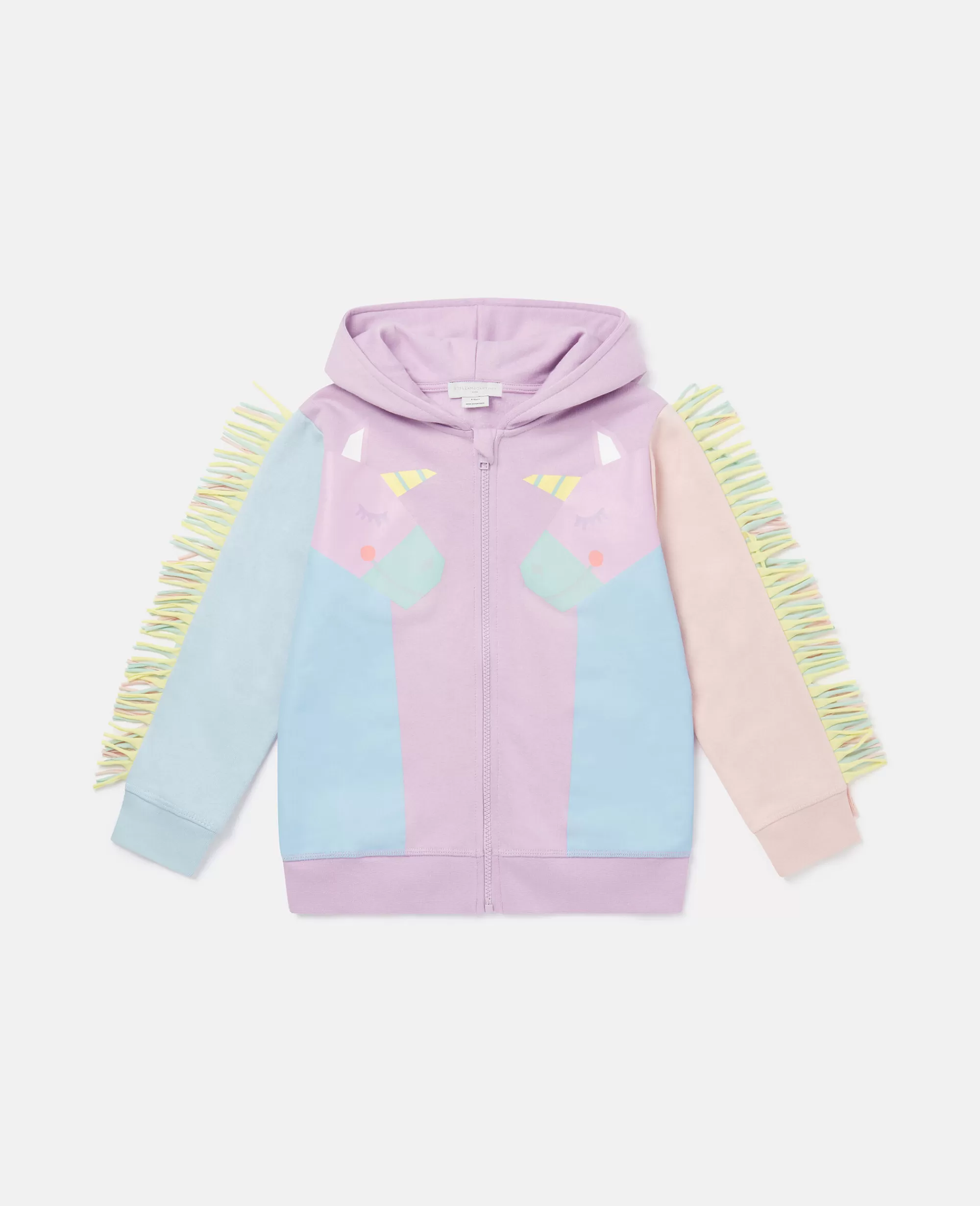 Bambini Stella McCartney Pullover E Cardigan>Felpa Con Cappuccio E Zip Unicorno Arcobaleno