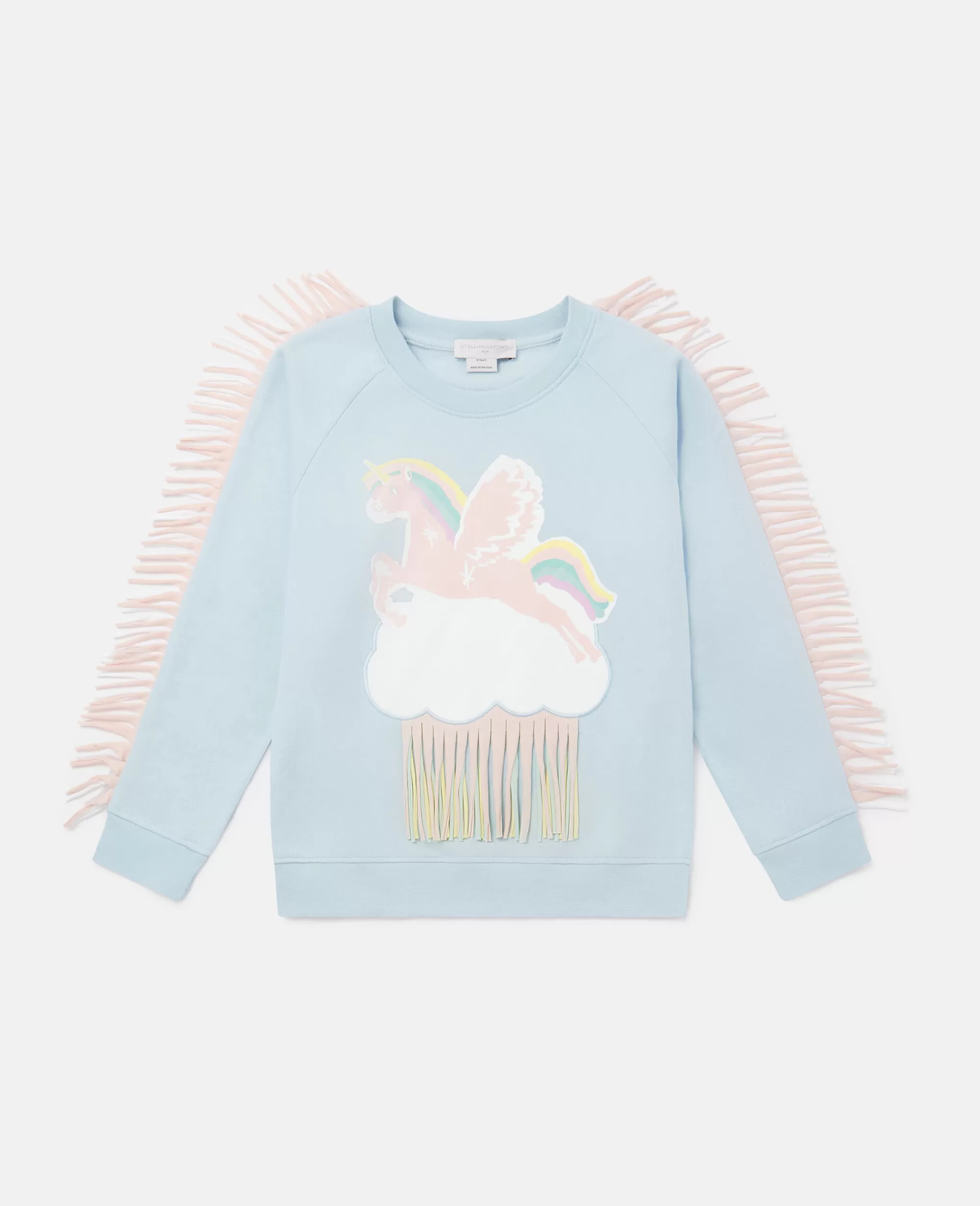 Bambini Stella McCartney Pullover E Cardigan>Felpa Con Frange E Nuvola Con Unicorno