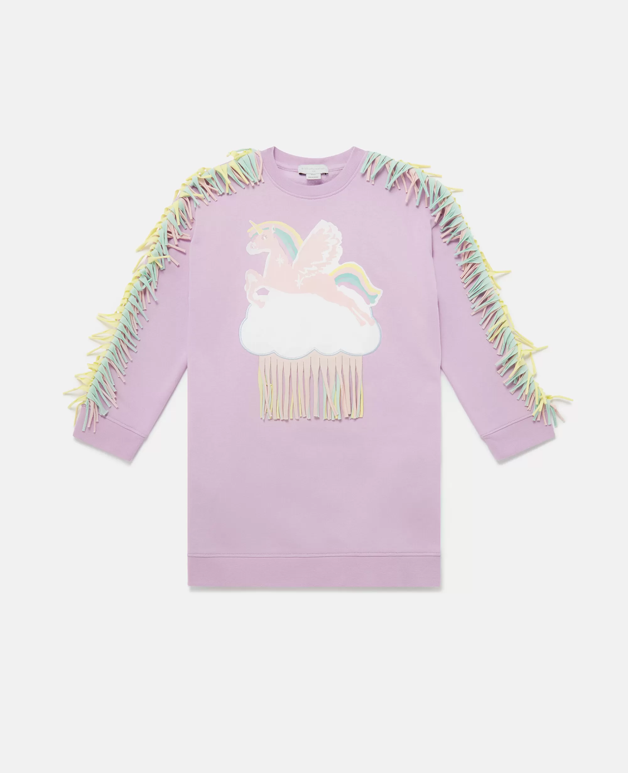 Bambini Stella McCartney Vestiti E Tutine>Felpa Con Frange E Nuvola Con Unicorno