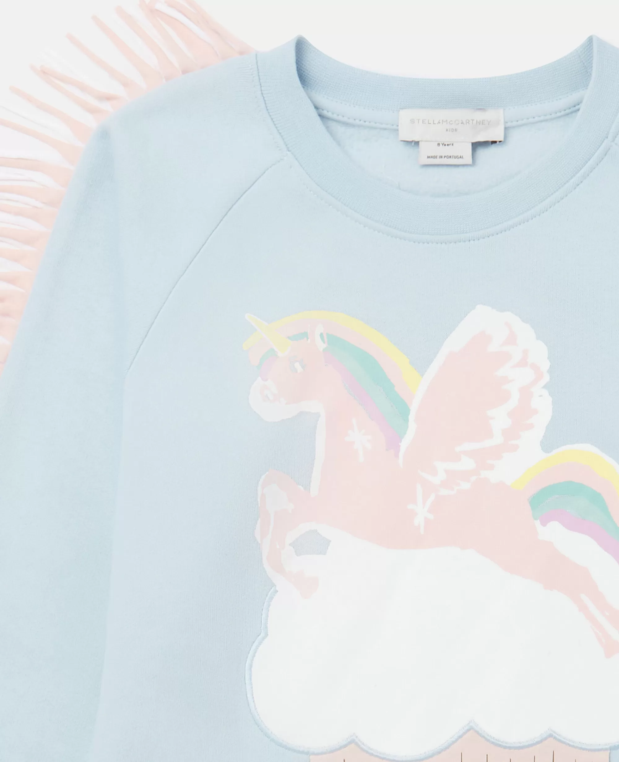 Bambini Stella McCartney Pullover E Cardigan>Felpa Con Frange E Nuvola Con Unicorno