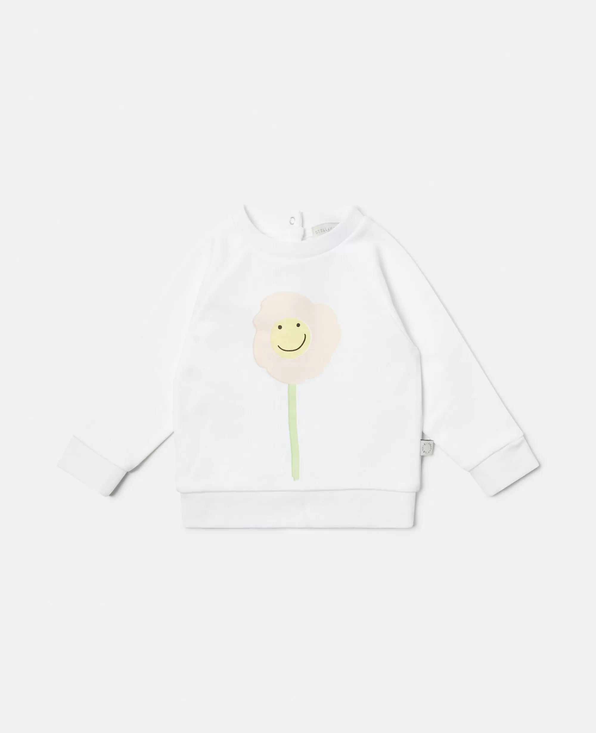 Bambini Stella McCartney T-Shirt>Felpa Con Motivo Fiore Sorridente