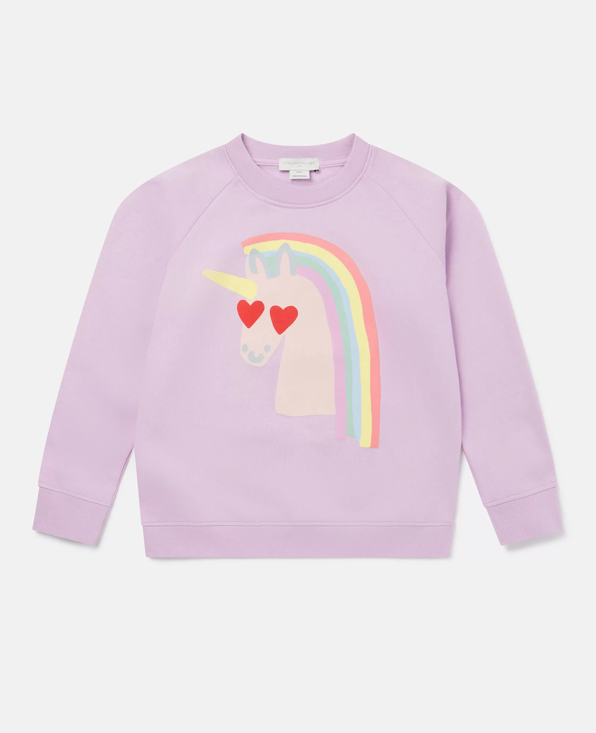 Bambini Stella McCartney T-Shirt>Felpa Con Motivo Unicorno Arcobaleno