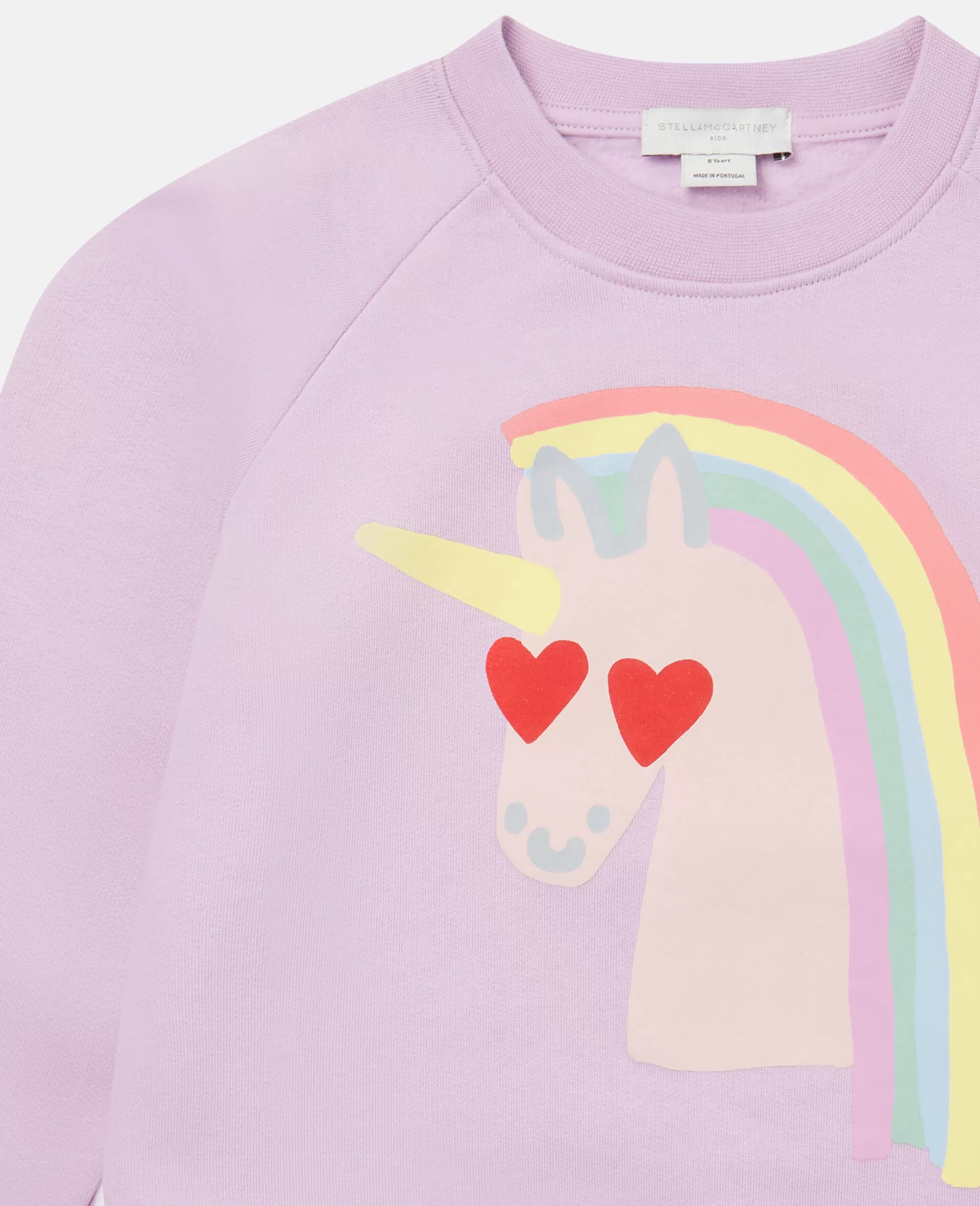 Bambini Stella McCartney T-Shirt>Felpa Con Motivo Unicorno Arcobaleno