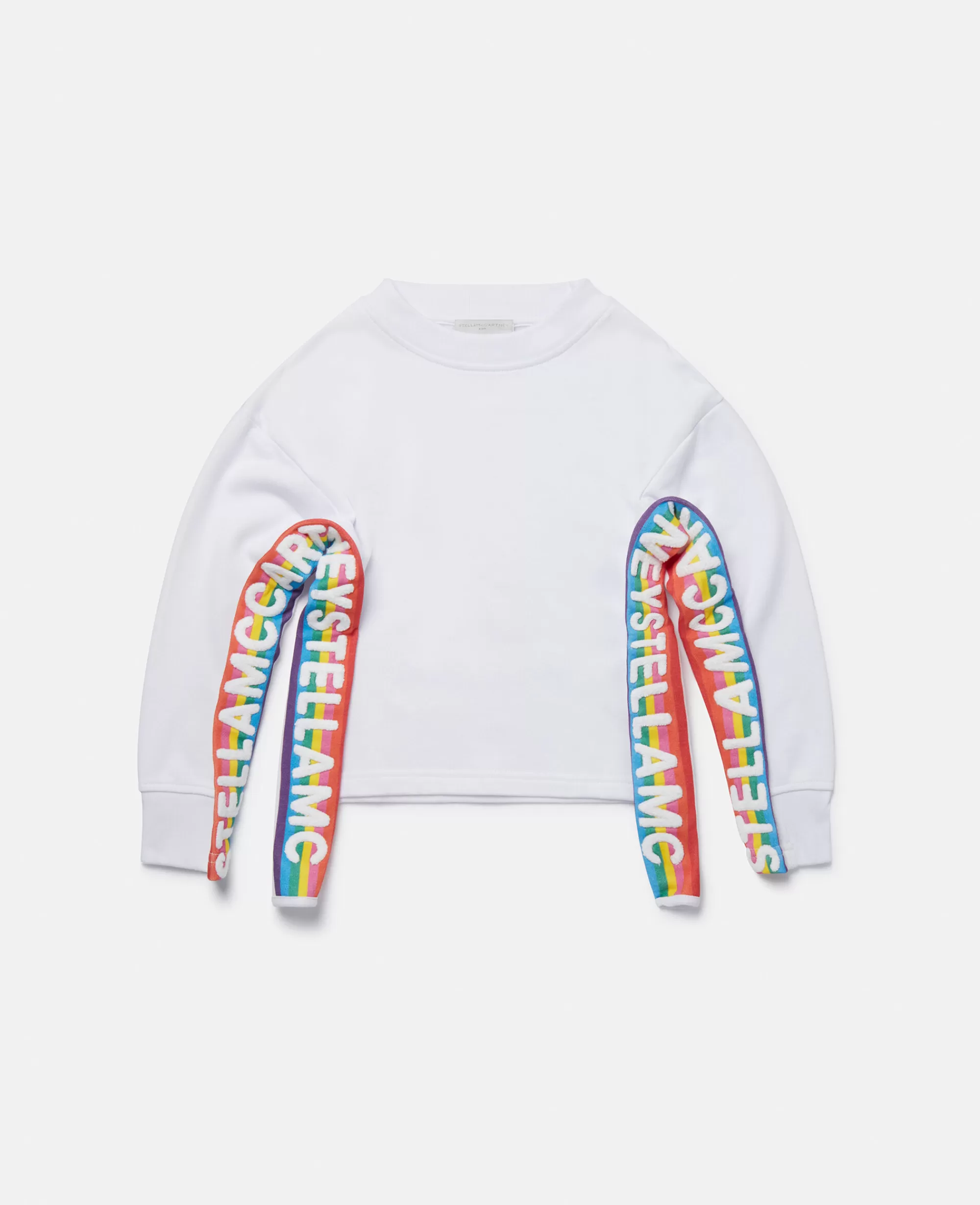 Bambini Stella McCartney T-Shirt>Felpa Con Nastro Logato Arcobaleno