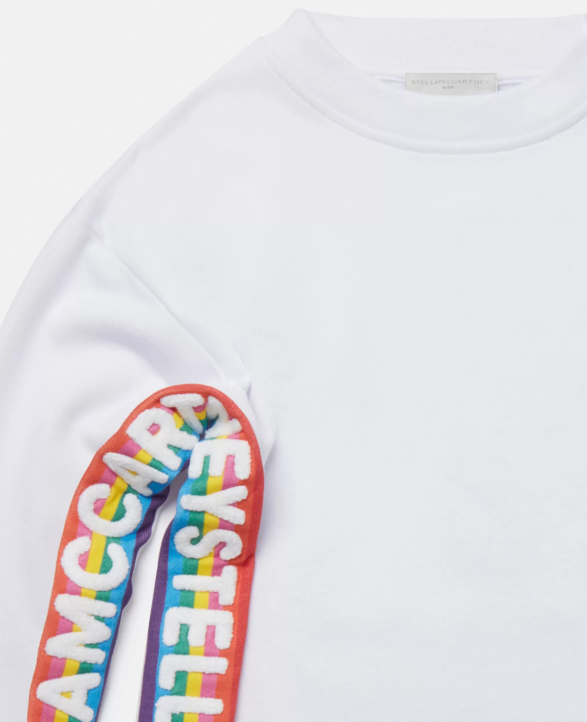 Bambini Stella McCartney T-Shirt>Felpa Con Nastro Logato Arcobaleno