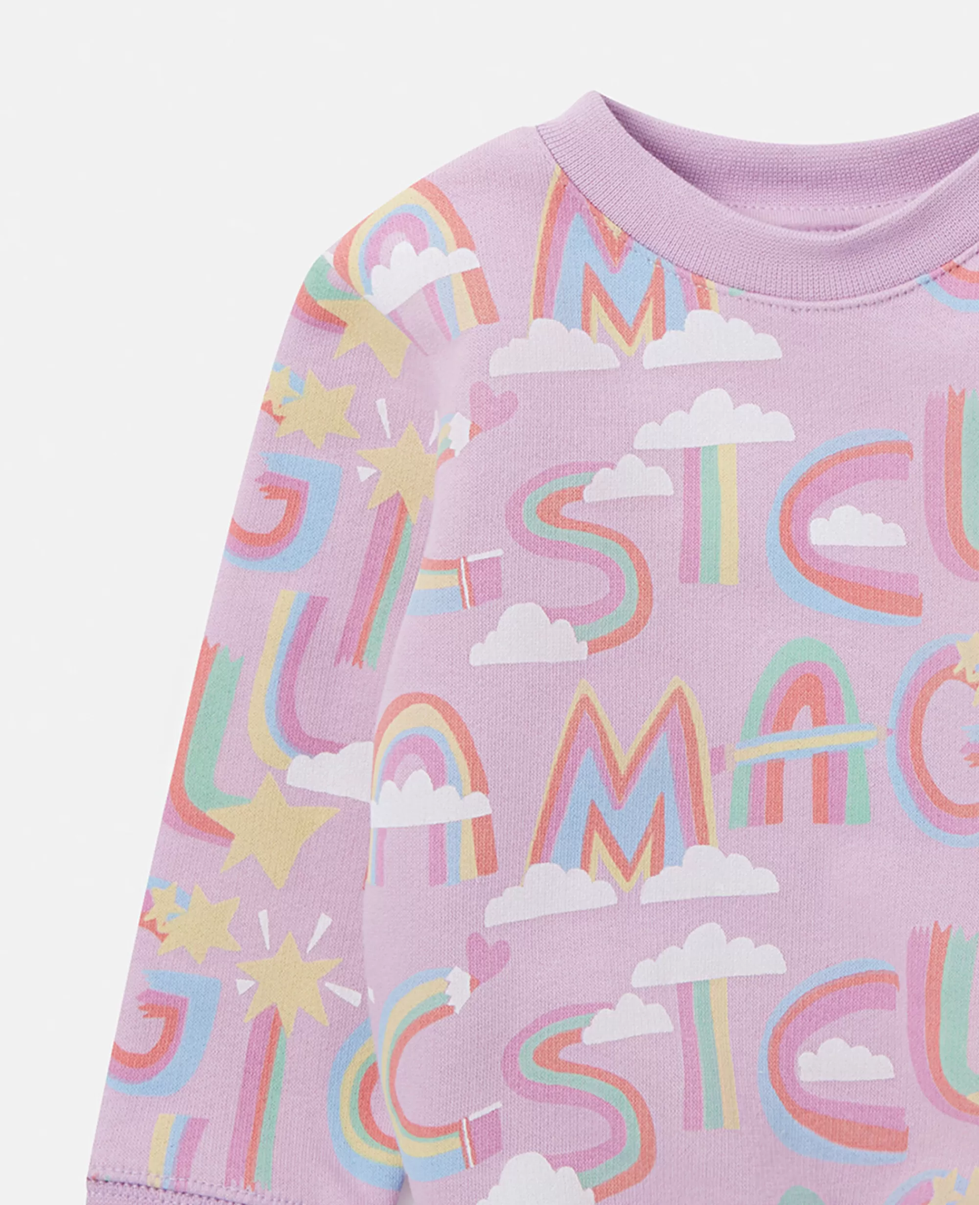 Bambini Stella McCartney T-Shirt>Felpa Con Stampa Arcobaleno Magic