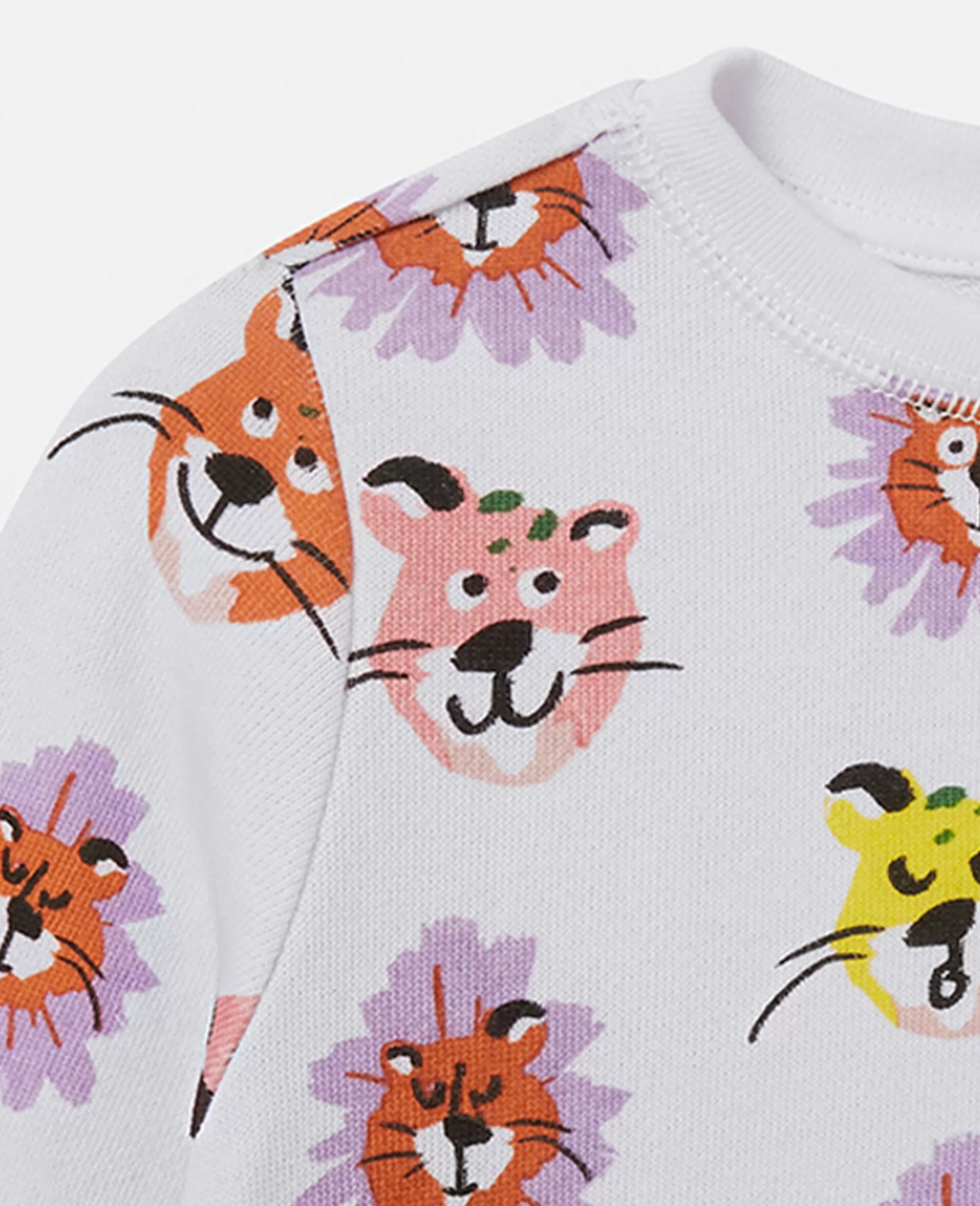 Bambini Stella McCartney T-Shirt>Felpa Con Stampa Volto Di Ghepardo