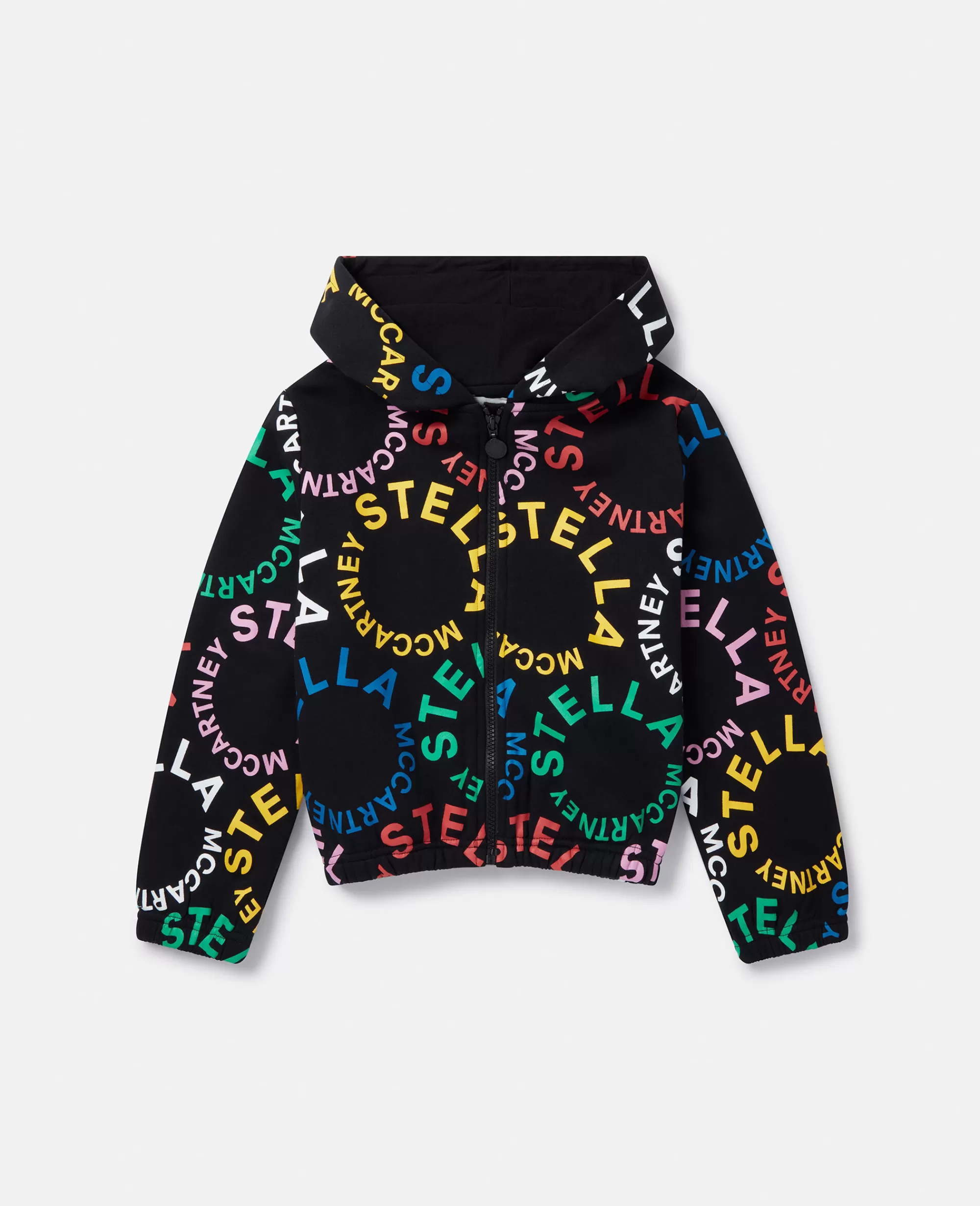 Bambini Stella McCartney Bimba>Felpa Corta Con Cappuccio E Logo Circolare
