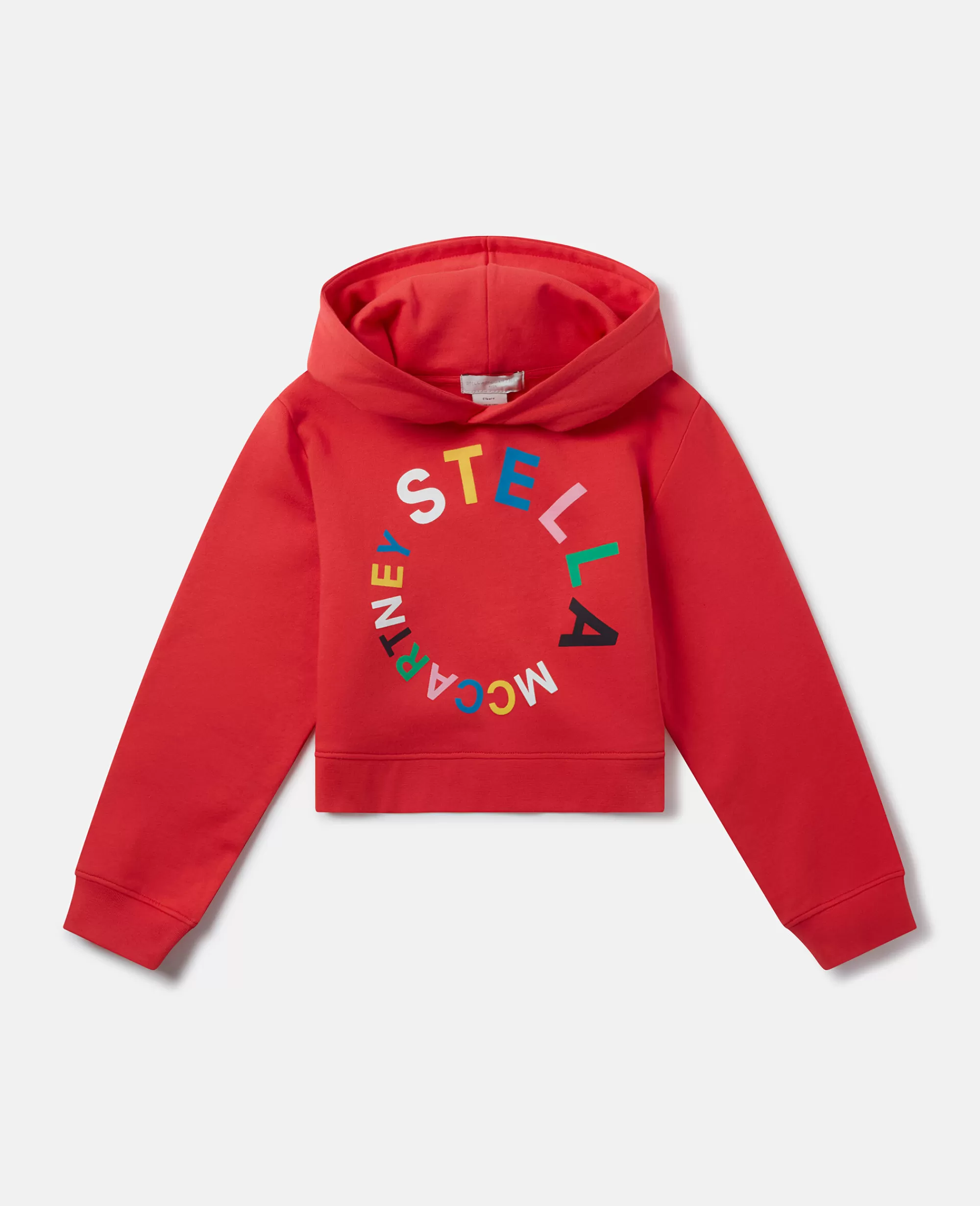 Bambini Stella McCartney Bimba>Felpa Corta Con Cappuccio E Logo Circolare