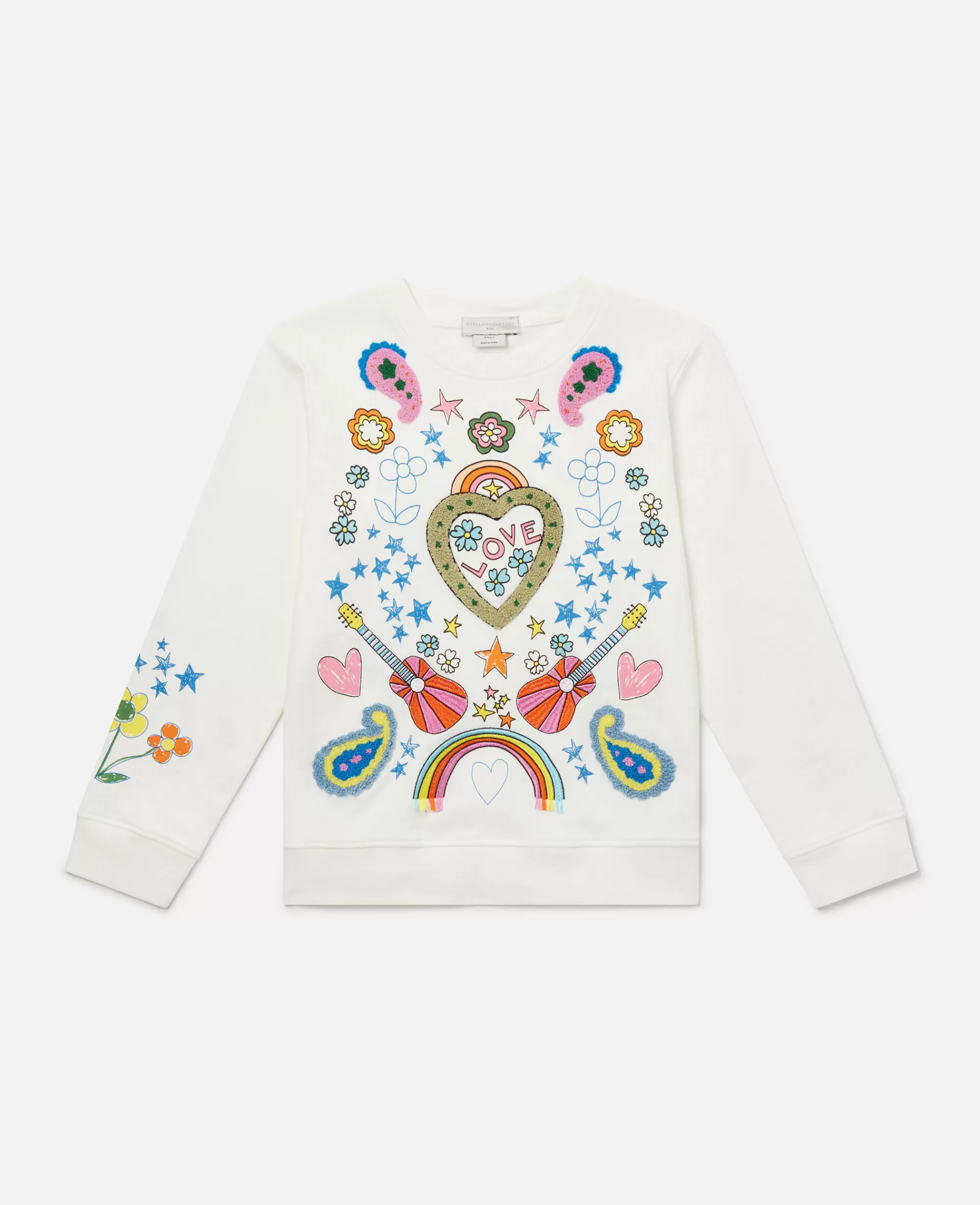 Bambini Stella McCartney T-Shirt>Felpa Lunga Con Ricamo Love To Dream