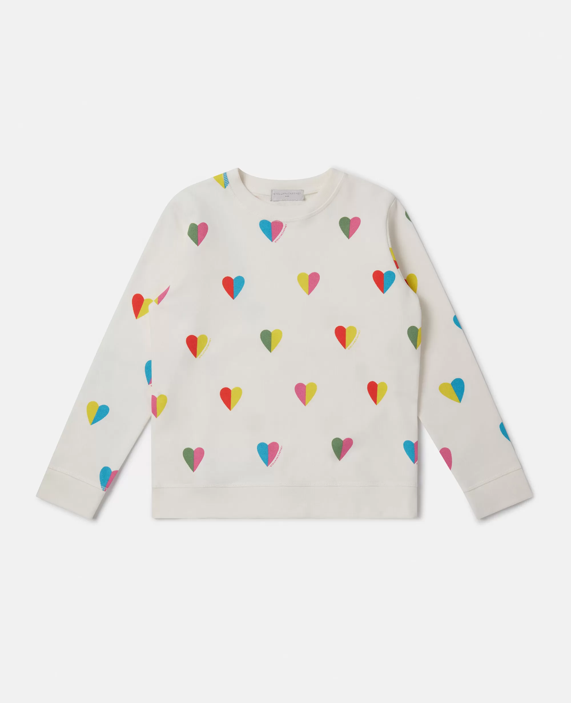 Bambini Stella McCartney T-Shirt>Felpa Lunga Con Stampa Cuori