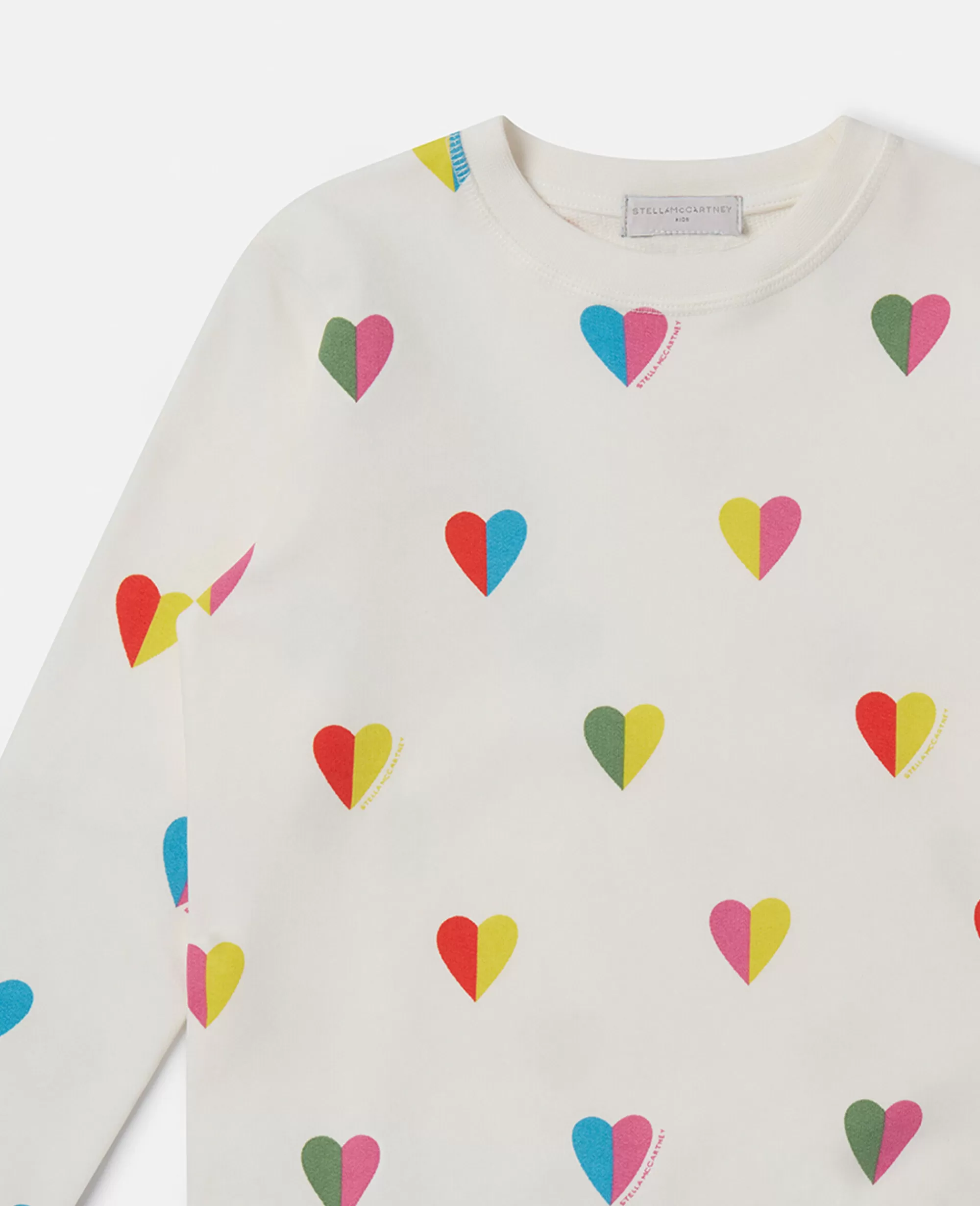 Bambini Stella McCartney T-Shirt>Felpa Lunga Con Stampa Cuori