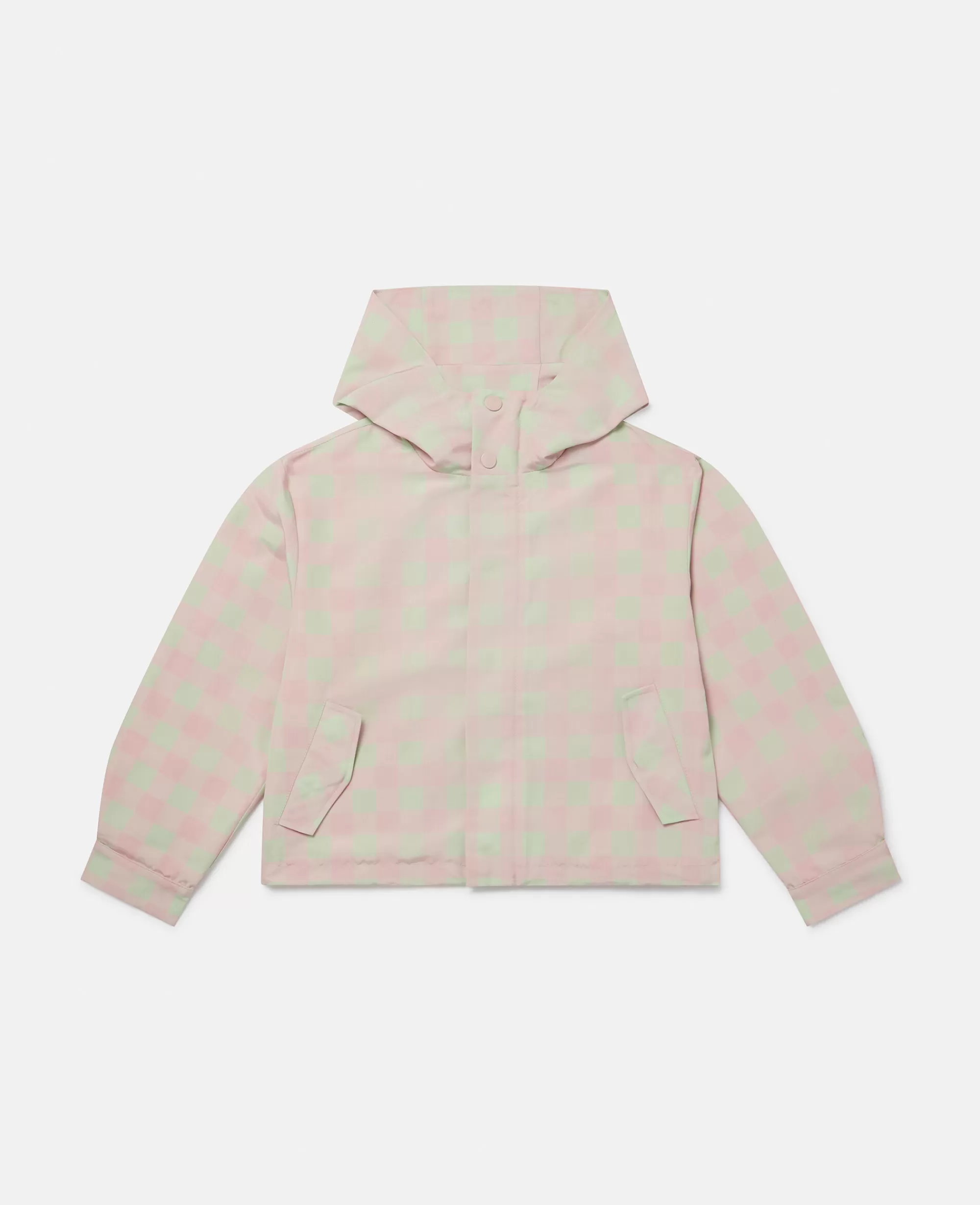 Bambini Stella McCartney Capispalla>Giacca Con Cappuccio Gingham A Quadri