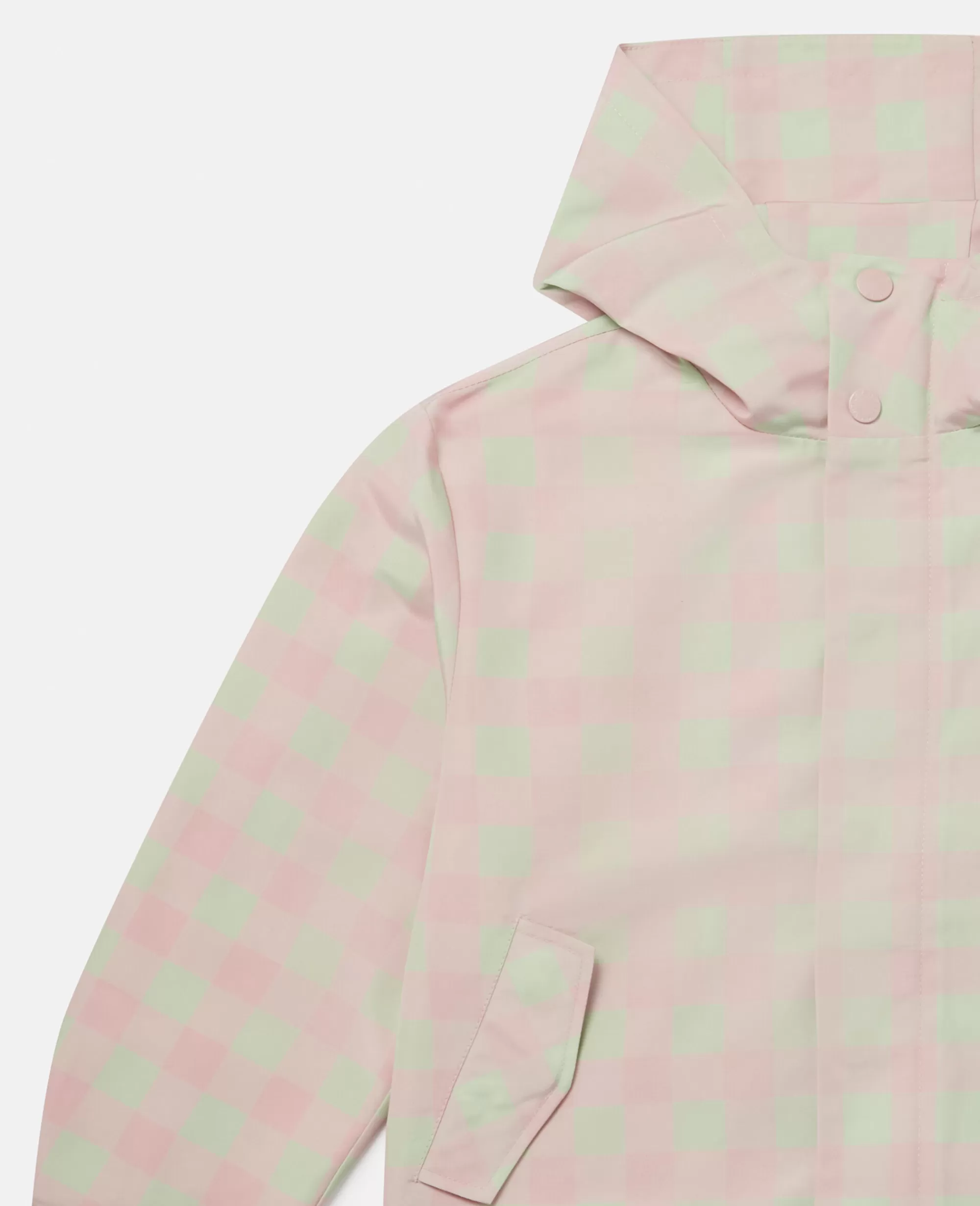 Bambini Stella McCartney Capispalla>Giacca Con Cappuccio Gingham A Quadri