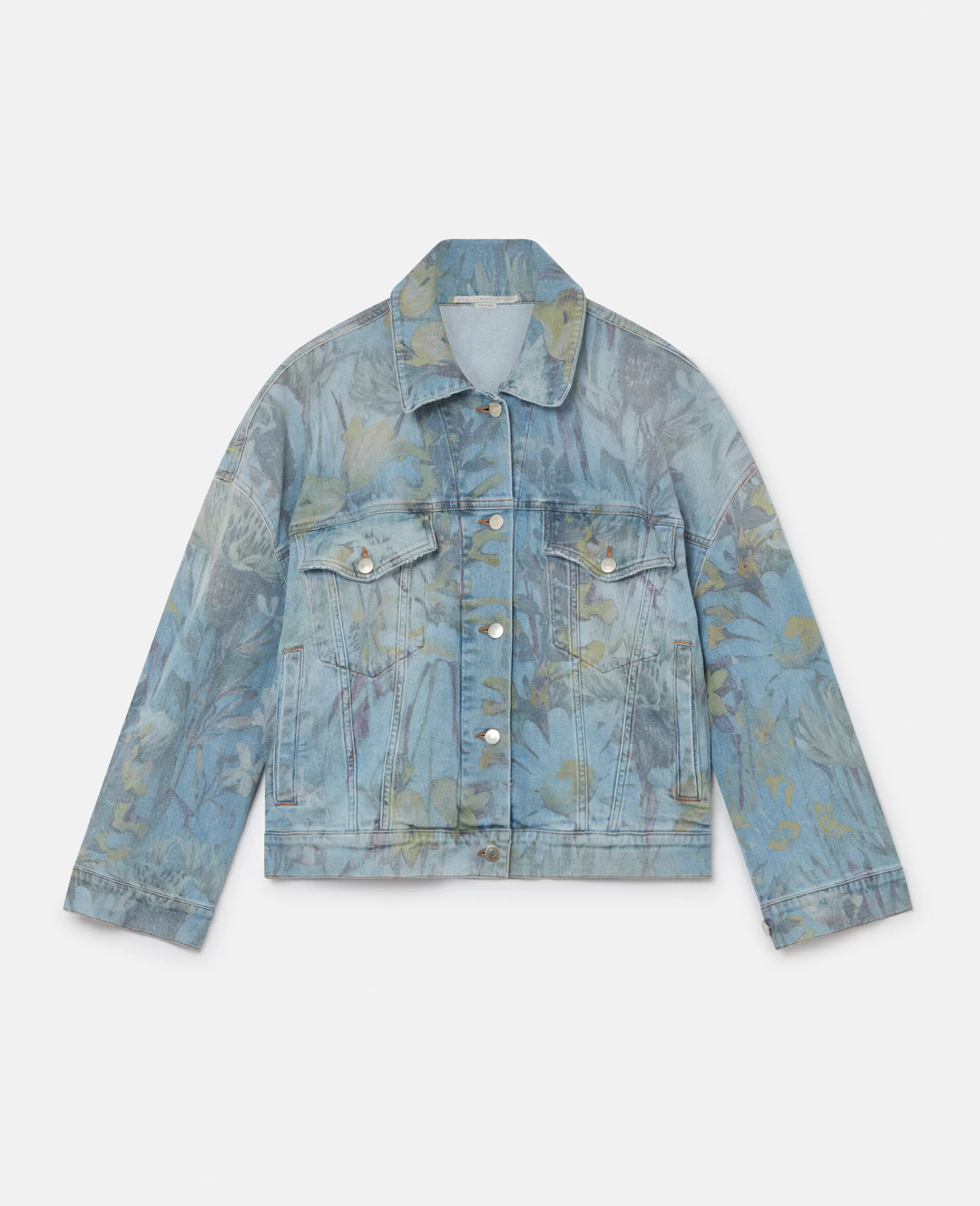 Donna Stella McCartney Denim>Giacca Denim Oversize Con Stampa Flora Rewild