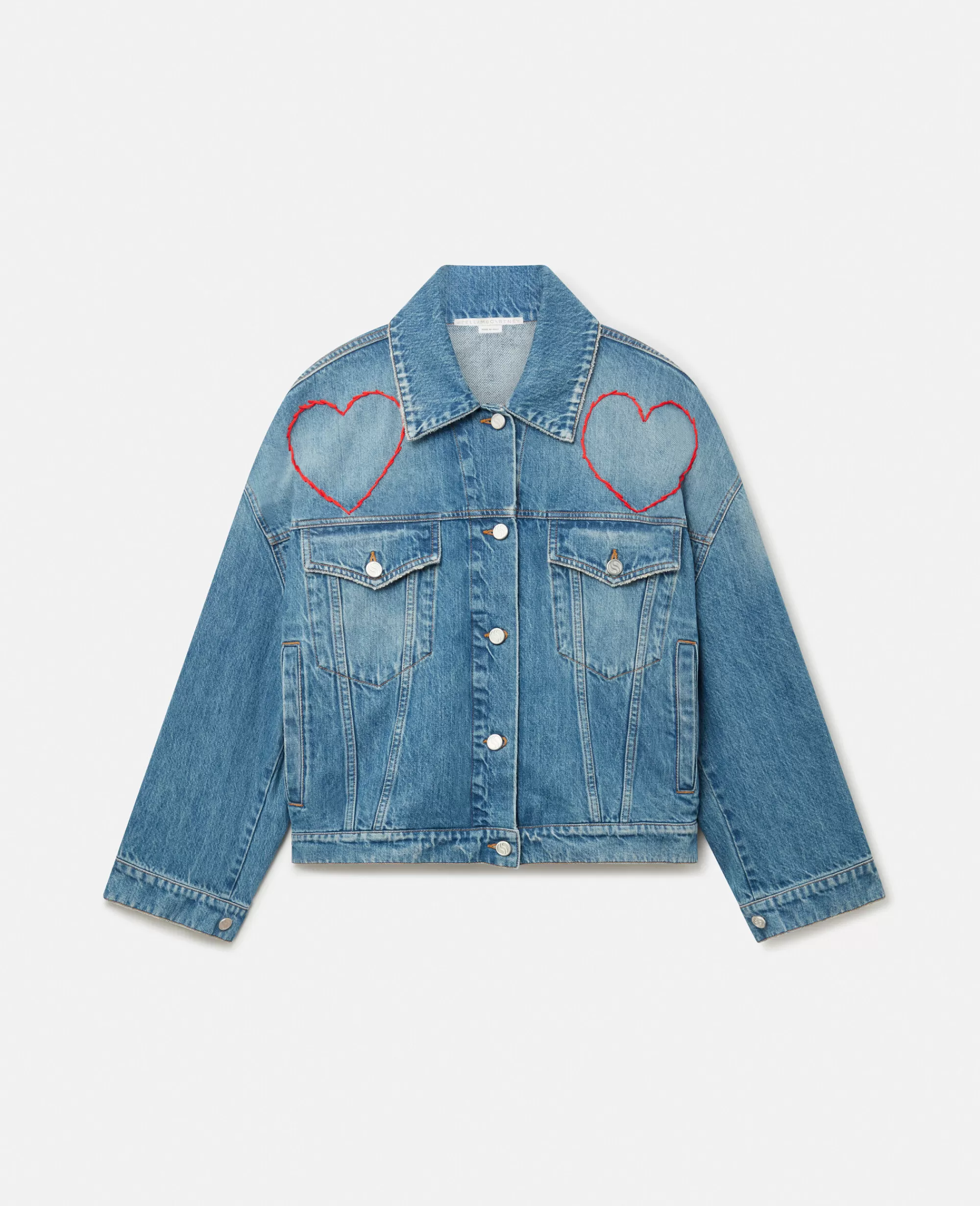 Donna Stella McCartney Denim>Giacca In Denim Con Ricamo Cuore