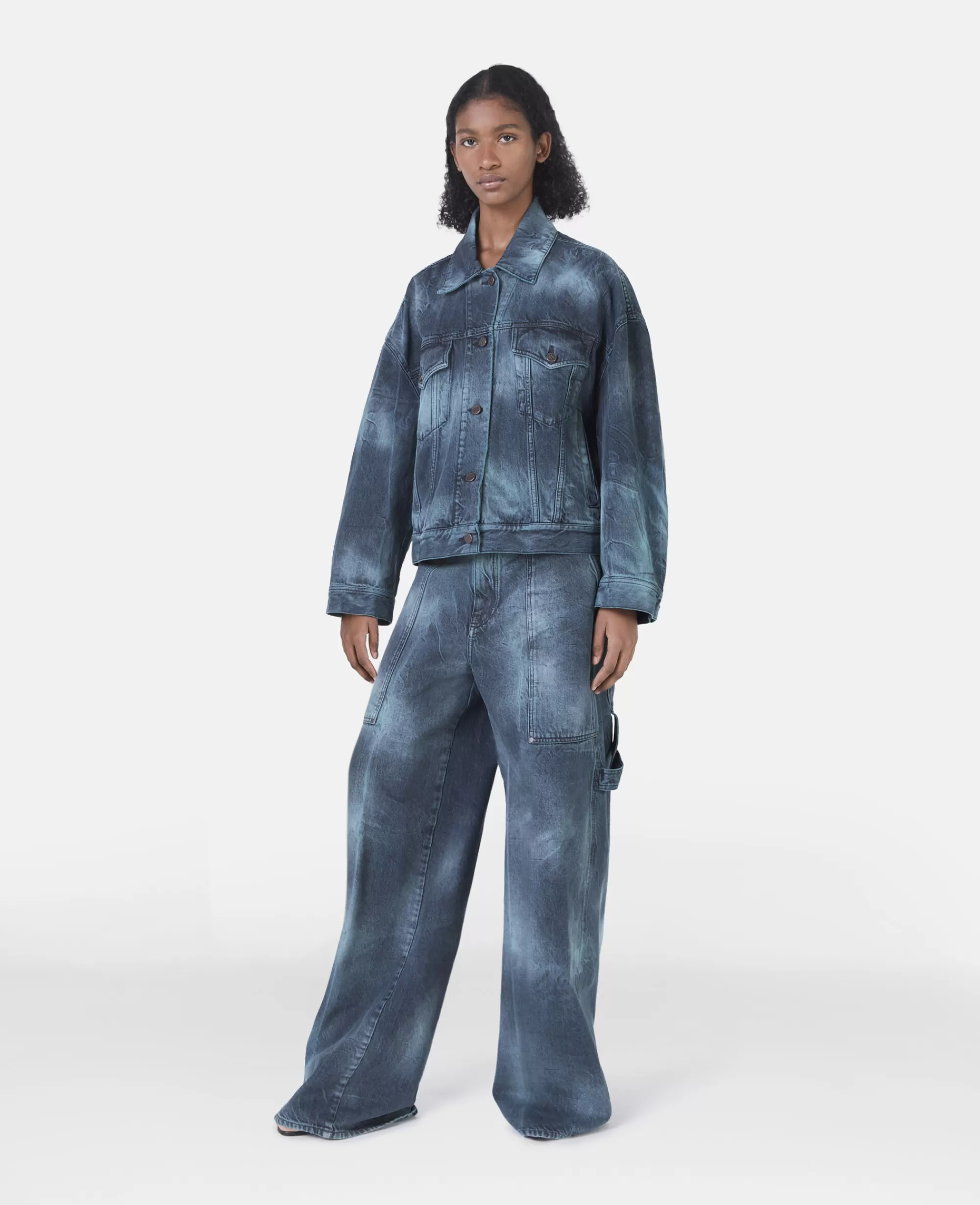 Donna Stella McCartney Denim>Giacca In Denim Oversize Tiedye