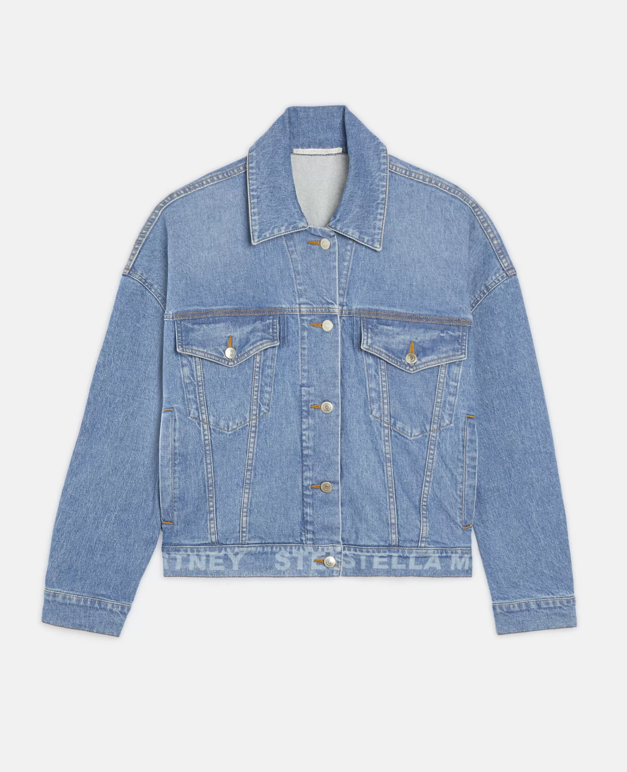 Donna Stella McCartney Denim>Giacca Oversize In Denim Con Logo