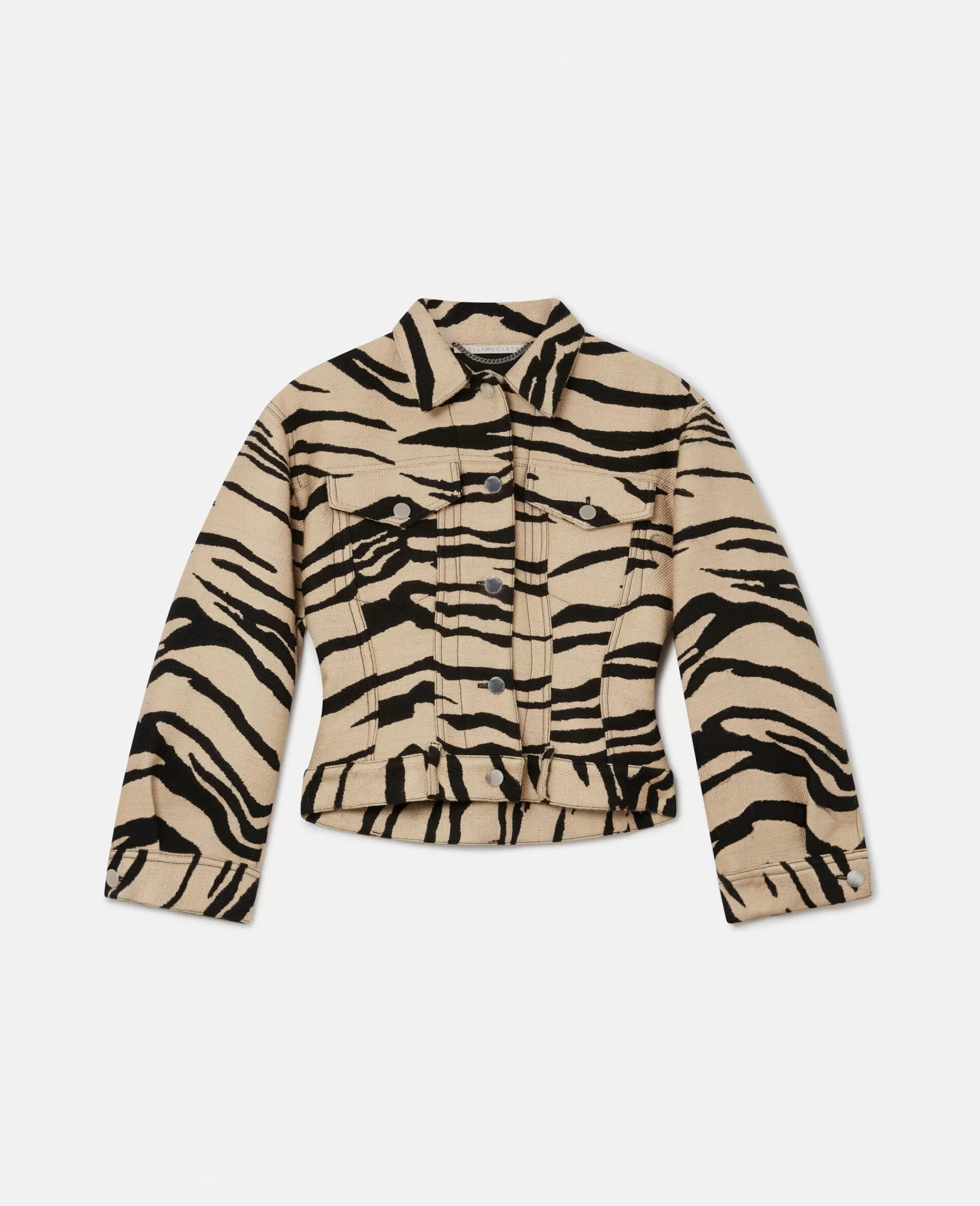 Donna Stella McCartney Giacche E Cappotti>Giacca Utility In Jacquard Con Stampa Tigre