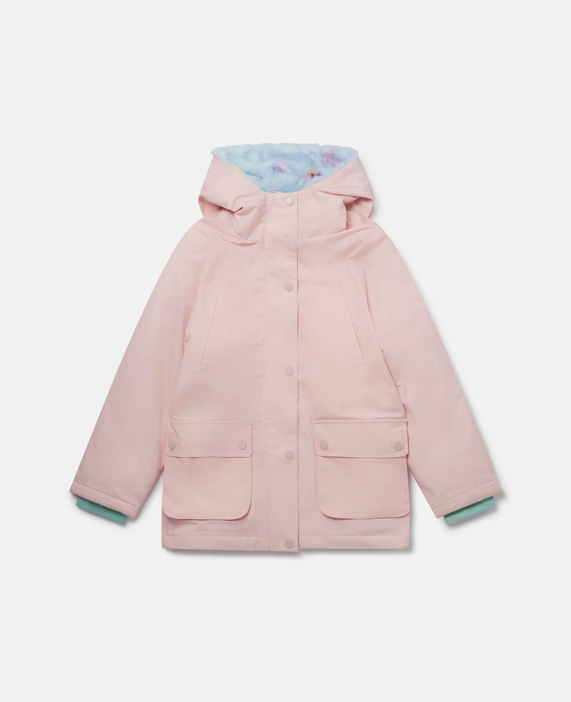 Bambini Stella McCartney Capispalla>Impermeabile Con Cappuccio Nuvola Unicorno Arcobaleno