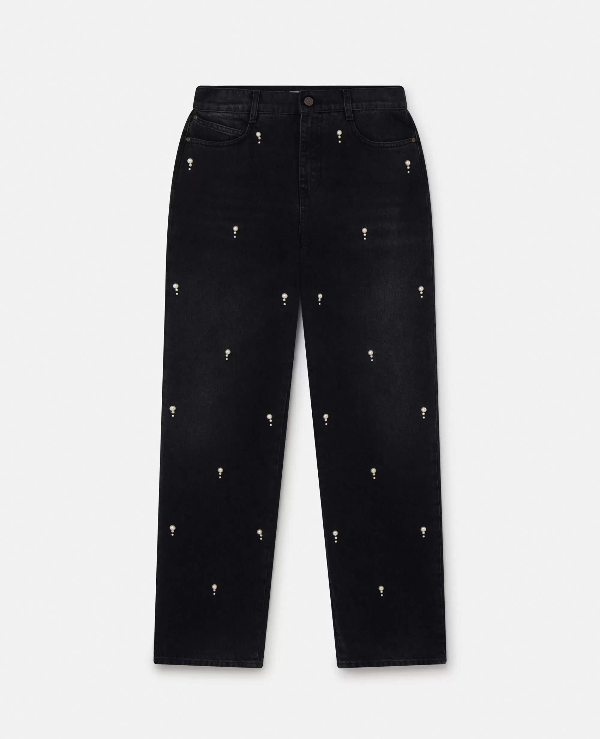 Donna Stella McCartney Denim>Jeans A Gamba Desa Con Perle Ricamate