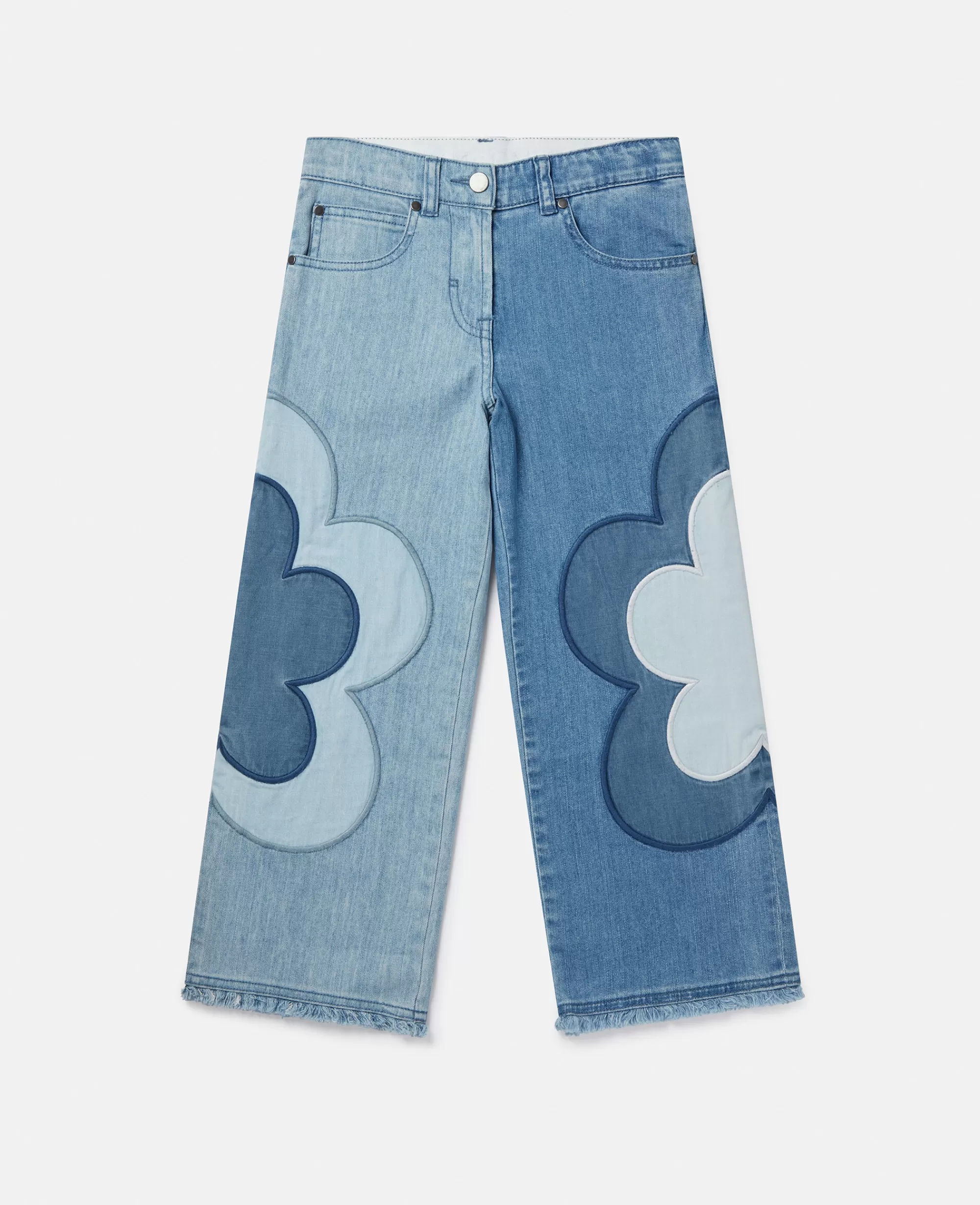 Bambini Stella McCartney Pantaloni E Shorts>Jeans A Gamba Dritta Con Applicazioni Floreali