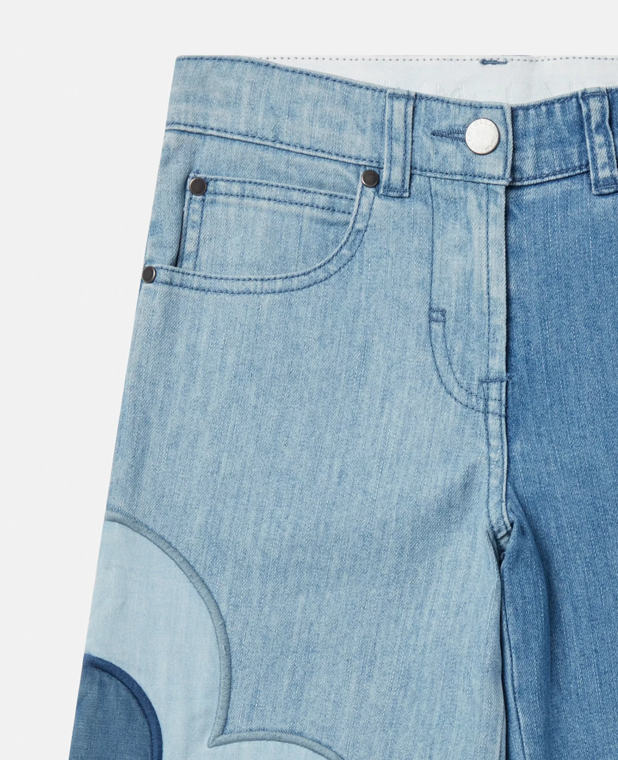 Bambini Stella McCartney Pantaloni E Shorts>Jeans A Gamba Dritta Con Applicazioni Floreali