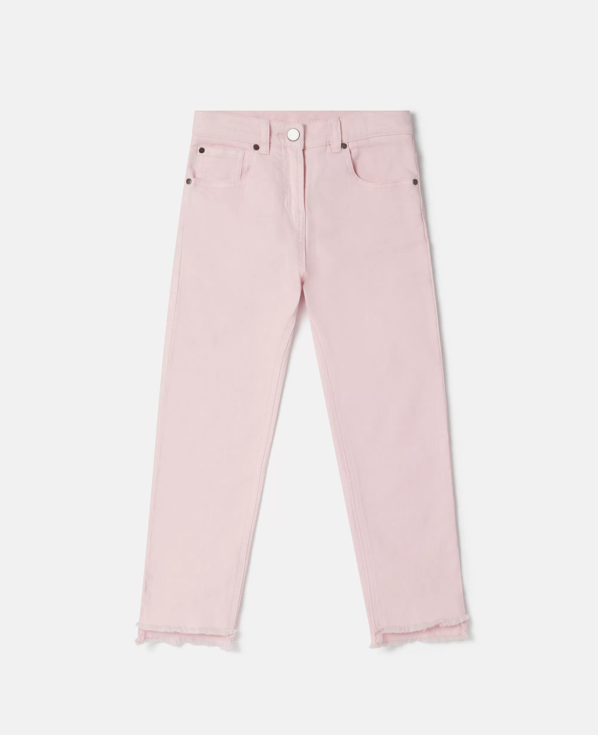 Bambini Stella McCartney Pantaloni E Shorts>Jeans A Gamba Dritta Con Orlo Effetto Invecchiato