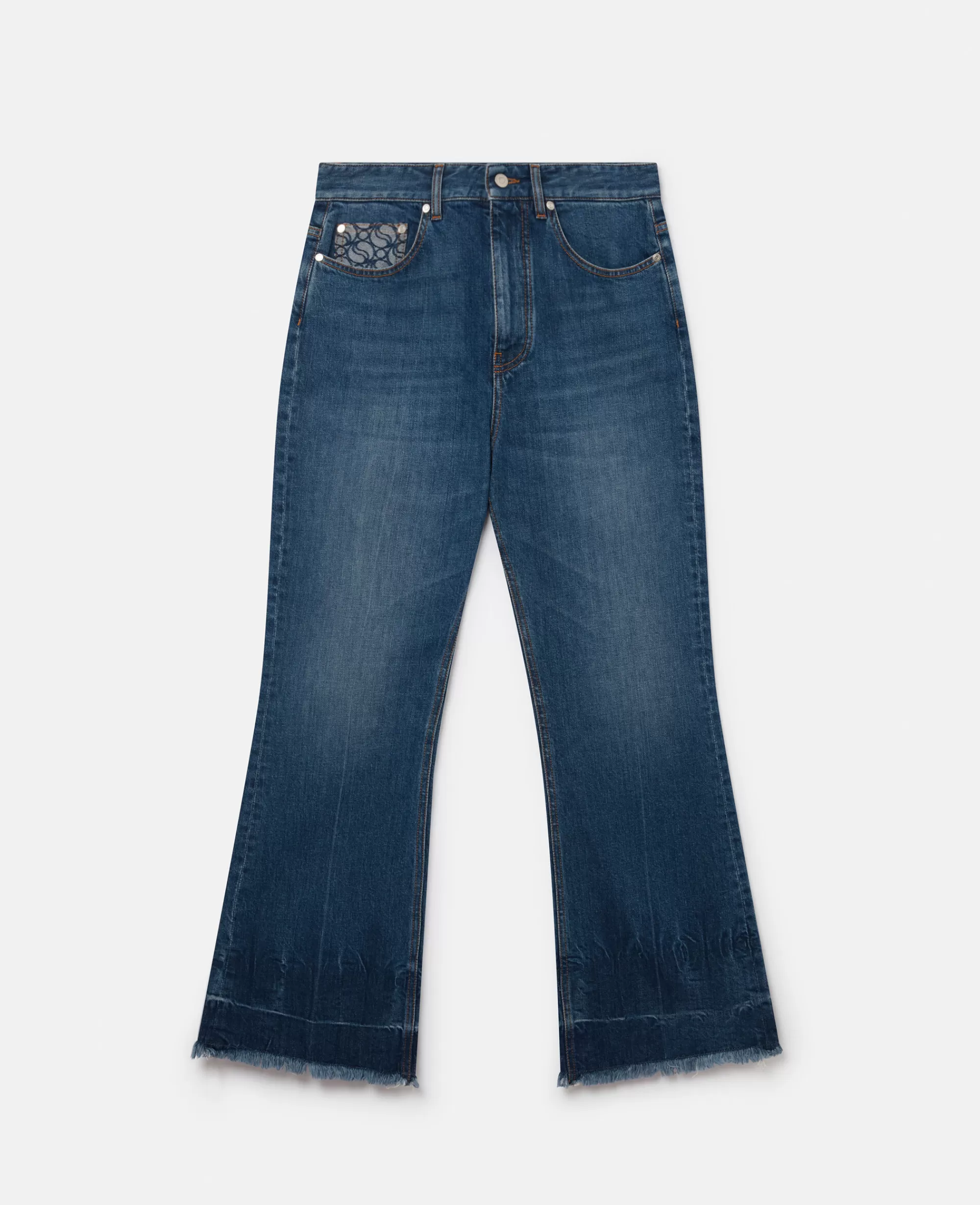 Donna Stella McCartney Denim>Jeans Kick A Campana Corti Con Lavaggio Vintage