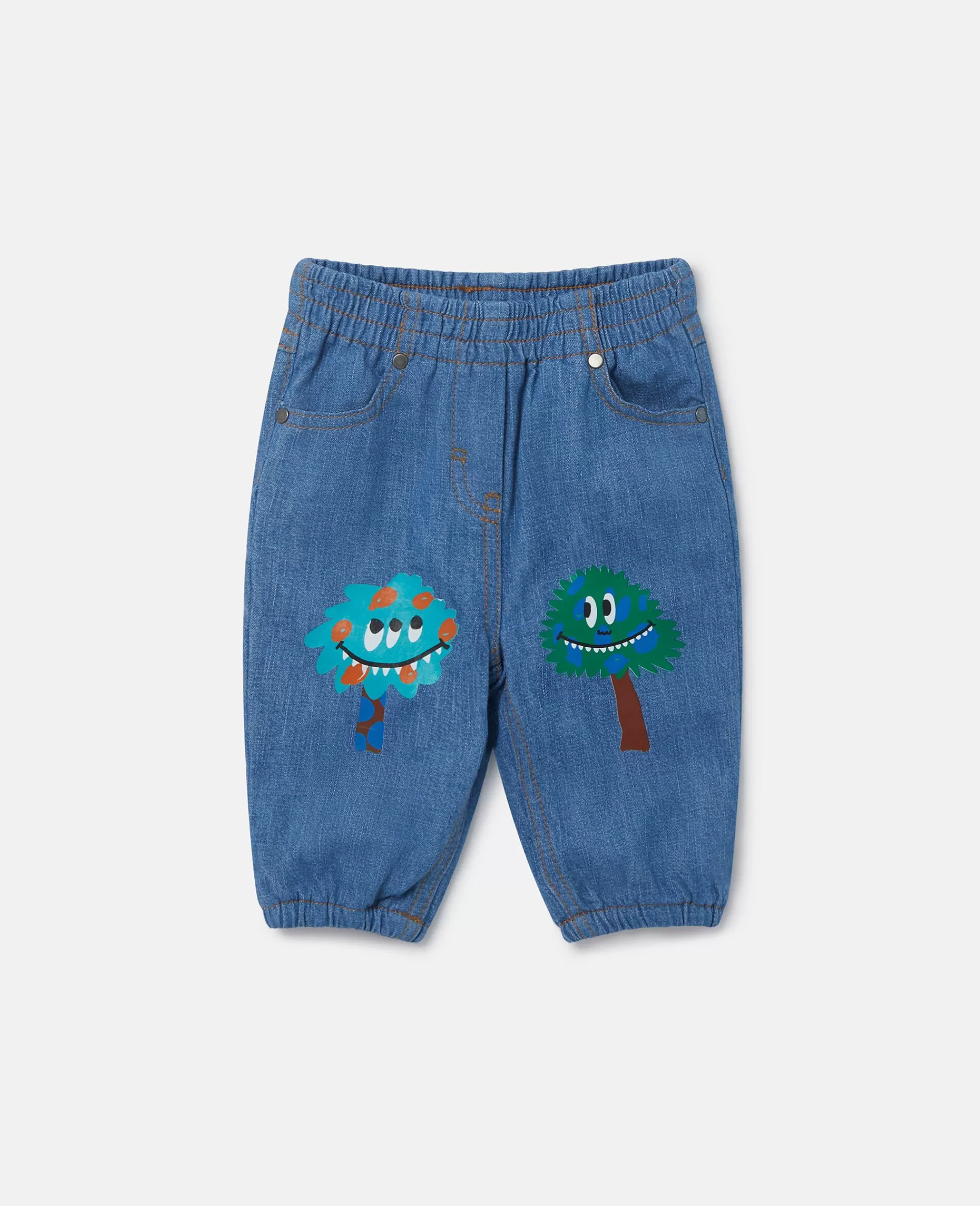 Bambini Stella McCartney Bimbo>Jeans Per Bambini Con Toppa Al Ginocchio Mostro